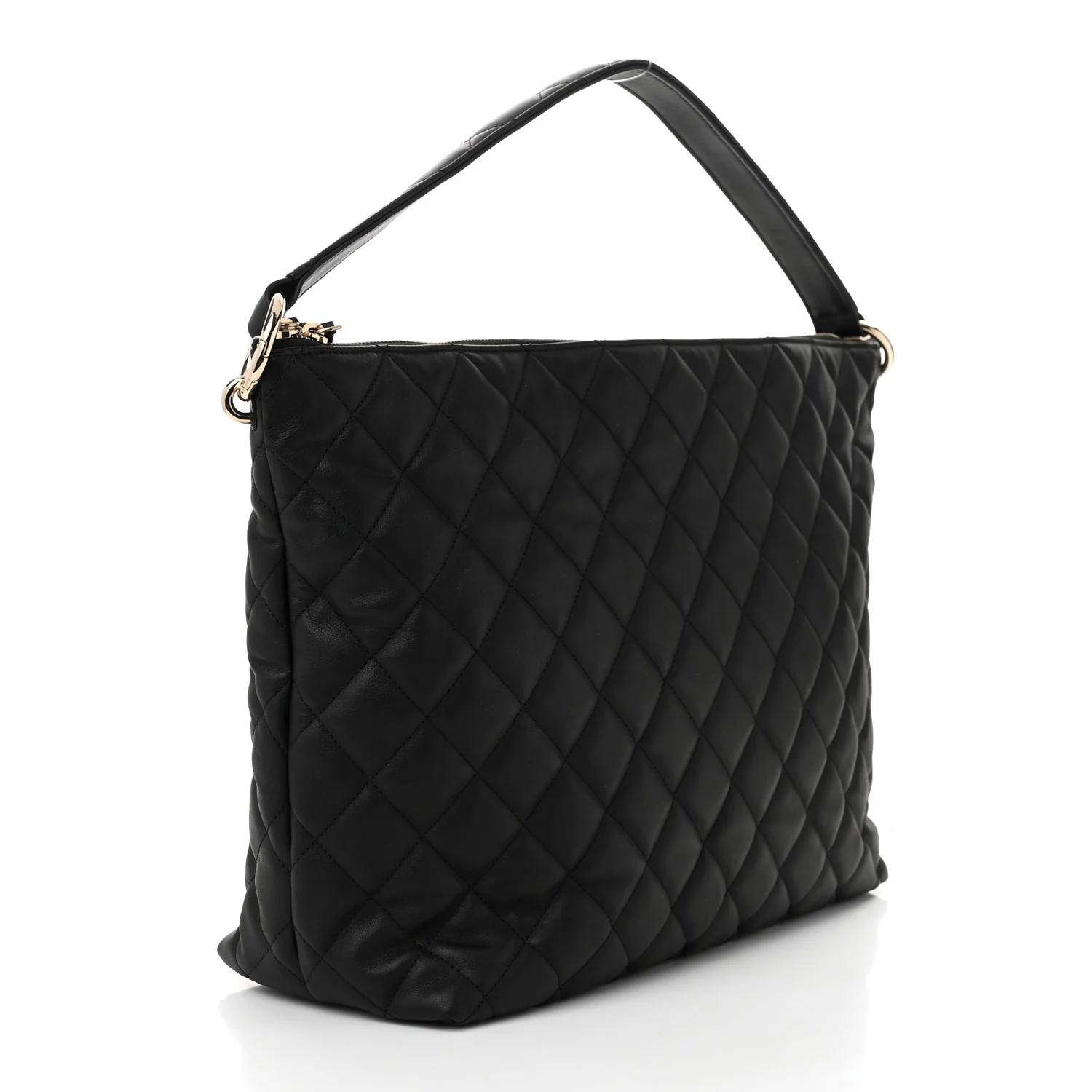 Calfskin Quilted Large Coco Mellow Hobo Black - Image 3