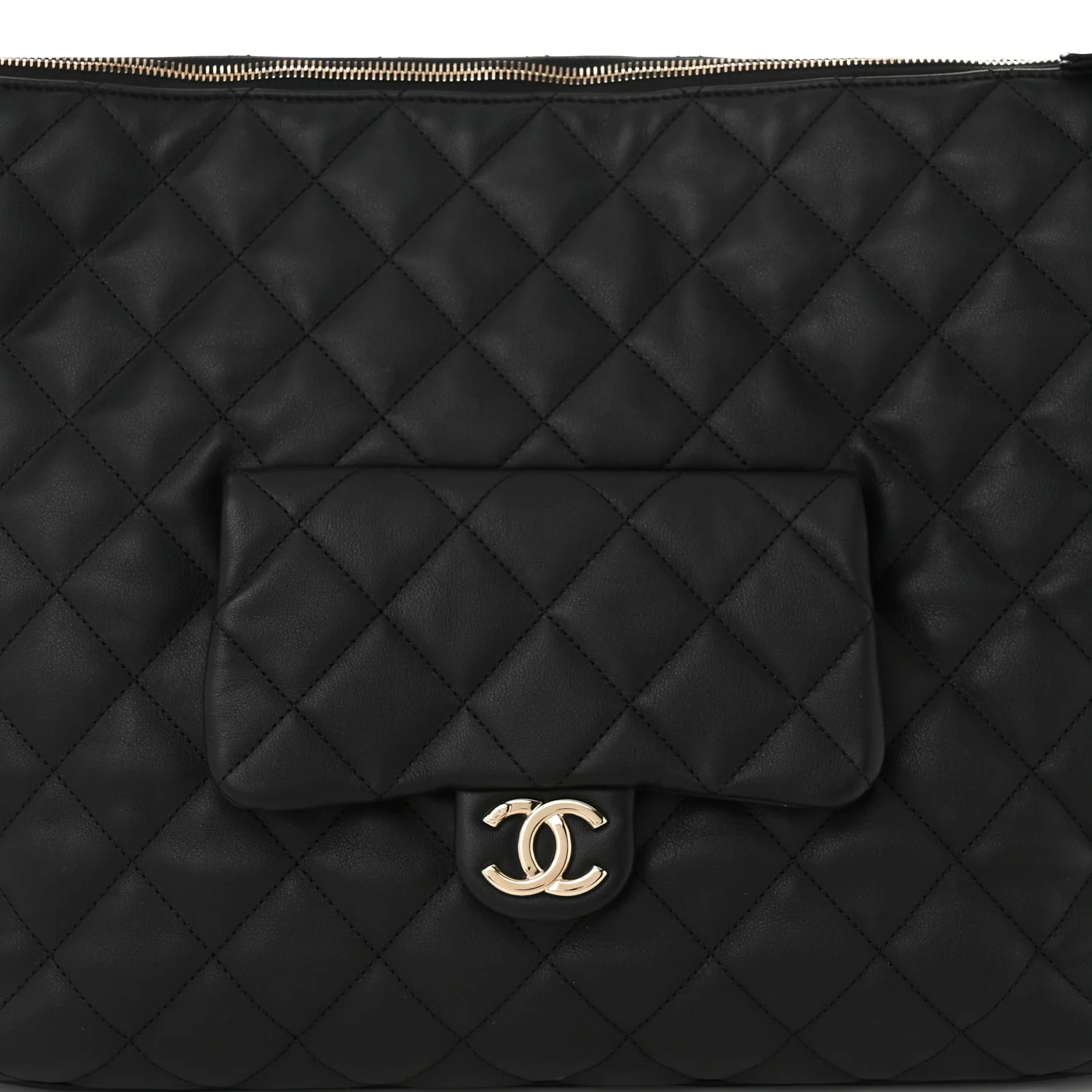 Calfskin Quilted Large Coco Mellow Hobo Black - Image 8