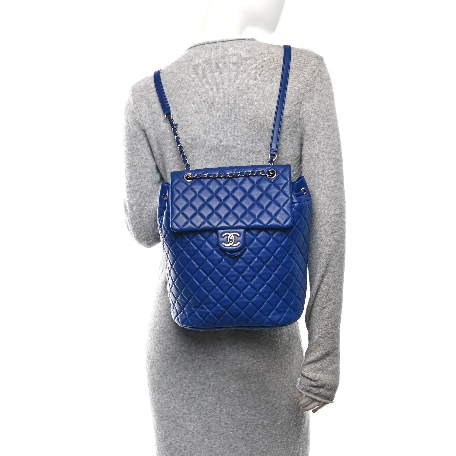 Calfskin Quilted Large Urban Spirit Backpack Navy - Image 2