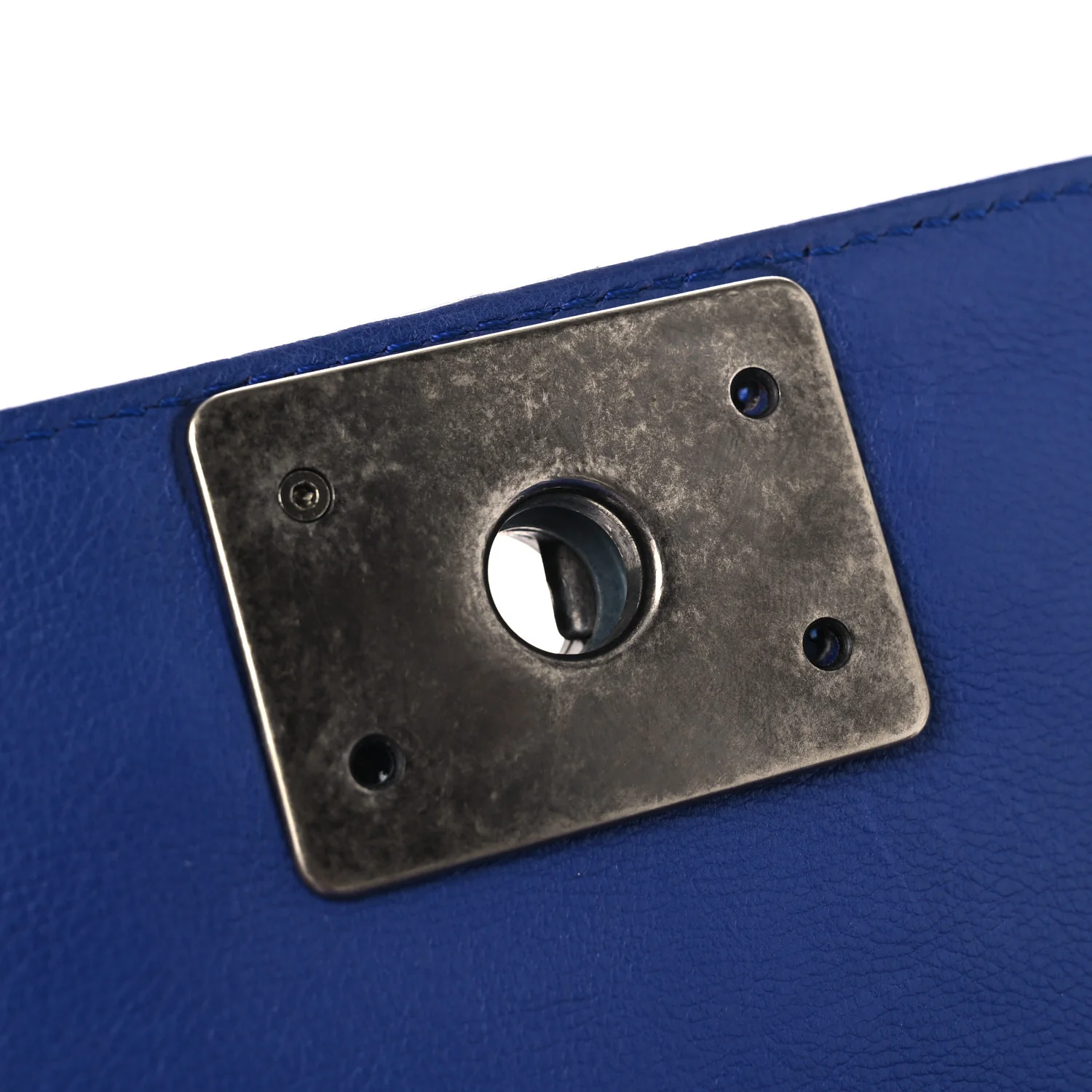 Calfskin Quilted Medium Boy Flap Blue - Image 13
