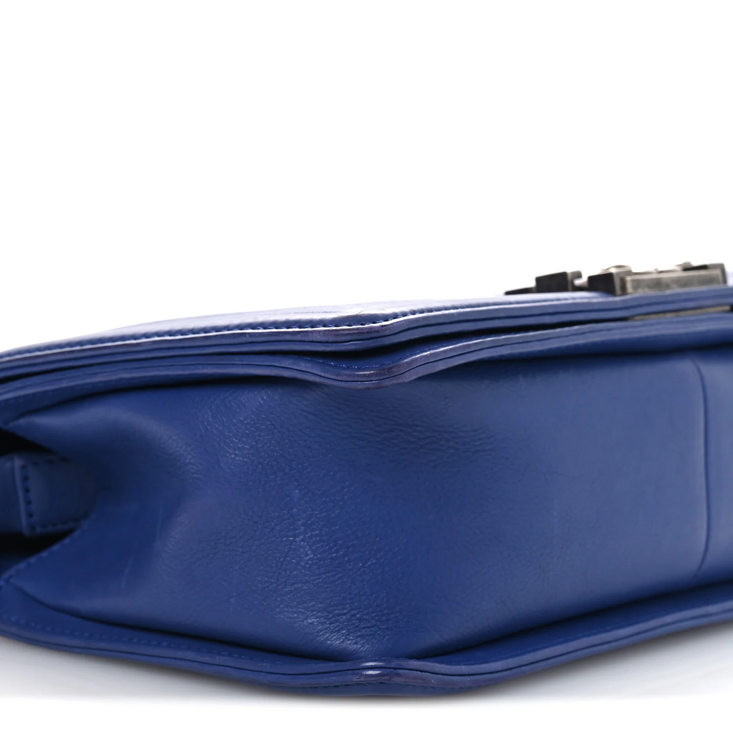 Calfskin Quilted Medium Boy Flap Blue - Image 7
