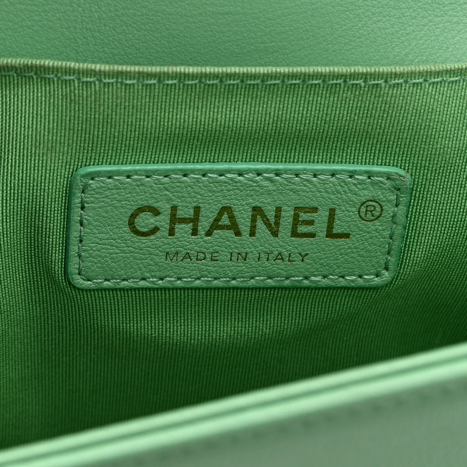 Calfskin Quilted Medium Boy Flap Green - Image 6