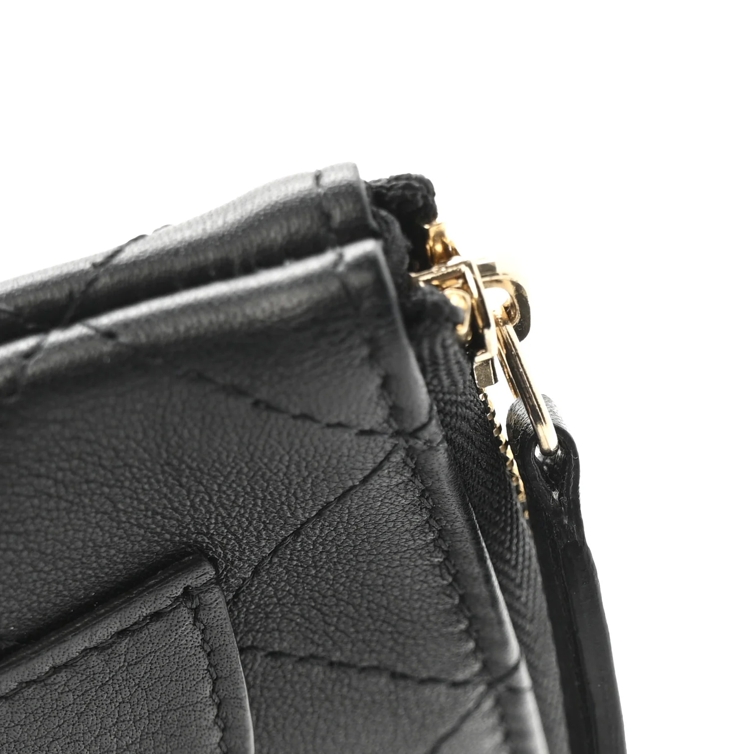 Calfskin Quilted Medium CC Pocket Cosmetic Case Black - Image 8