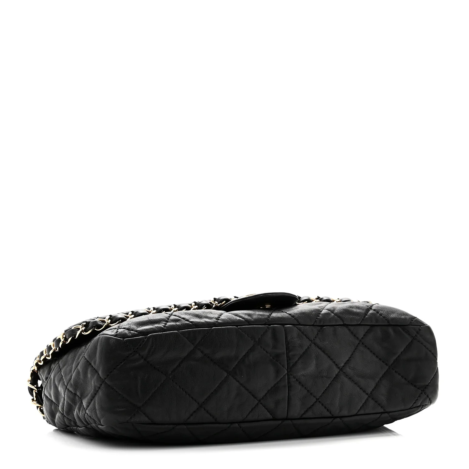 Calfskin Quilted Medium Chain Me Flap Black - Image 4