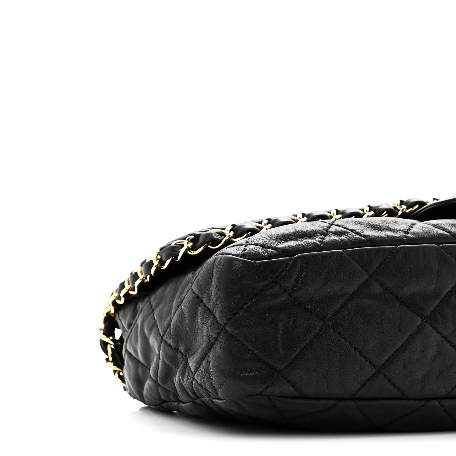 Calfskin Quilted Medium Chain Me Flap Black - Image 9