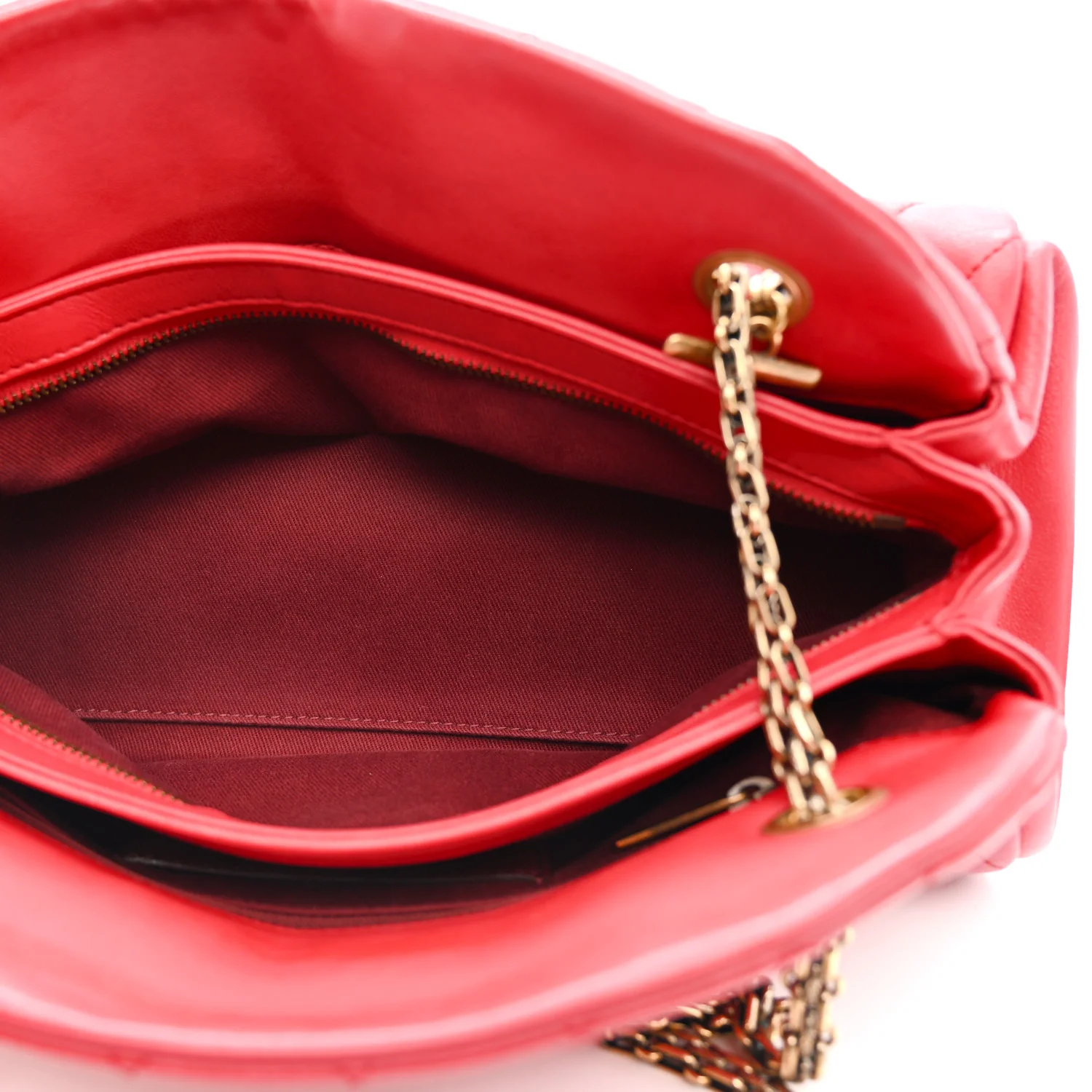 Calfskin Quilted Medium Just Mademoiselle Bowling Bag Red - Image 6