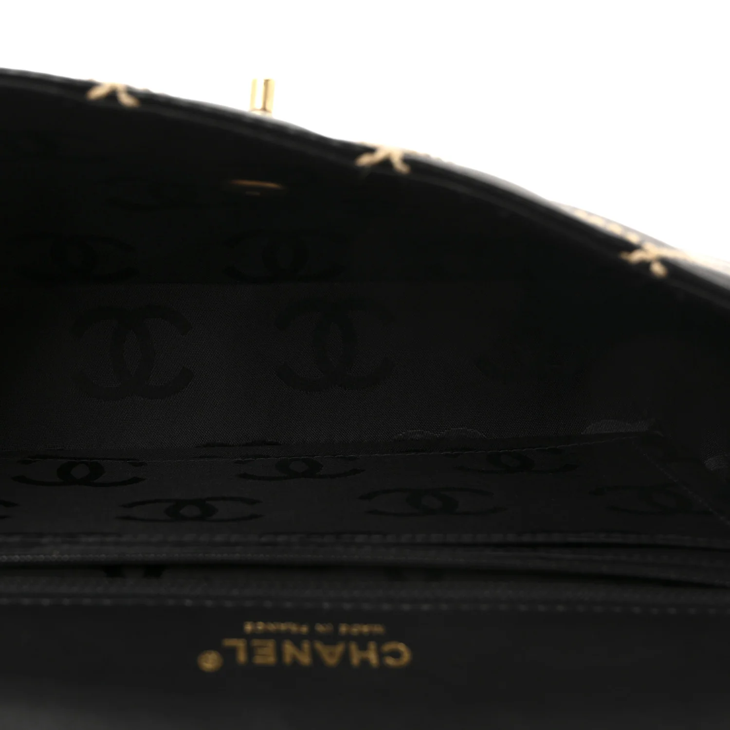 Calfskin Quilted Medium Wild Stitch Flap Black - Image 5