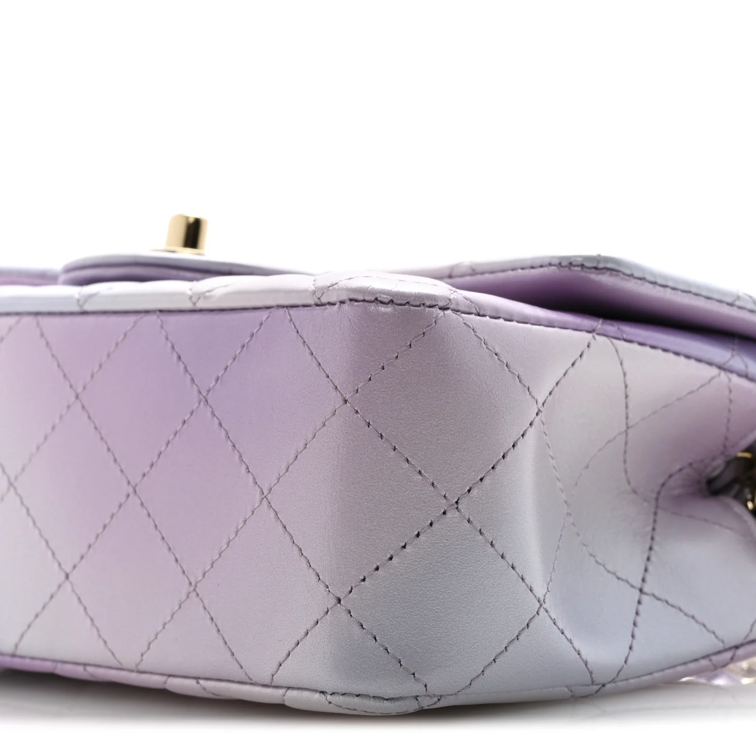 Calfskin Quilted Mini Cloudy Tie Dye Rectangular Flap Purple Blue Pink - Image 10