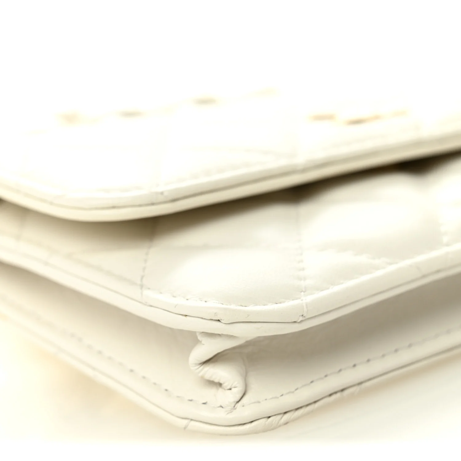Calfskin Quilted Mini Maxi Pearls Wallet On Chain WOC White - Image 10