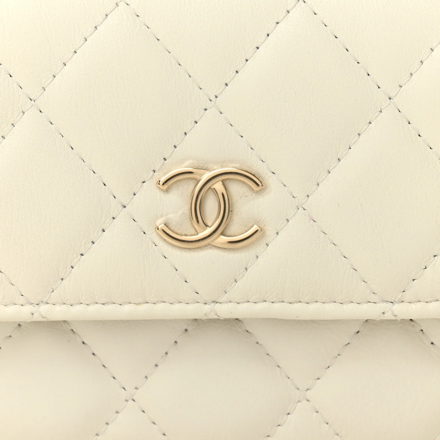 Calfskin Quilted Mini Maxi Pearls Wallet On Chain WOC White - Image 9