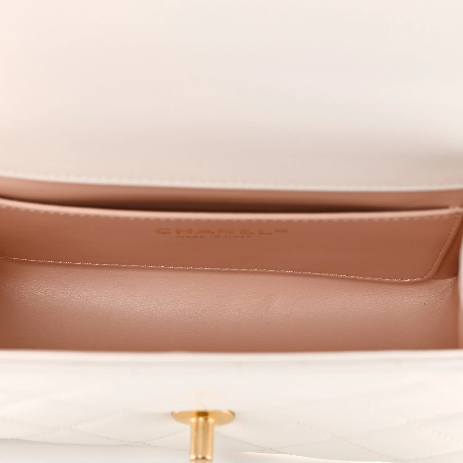 Calfskin Quilted Mini Perfect Fit Flap White - Image 5