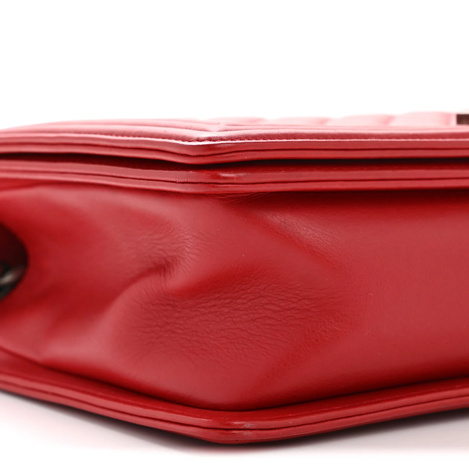 Calfskin Quilted New Medium Boy Flap Red - Image 9