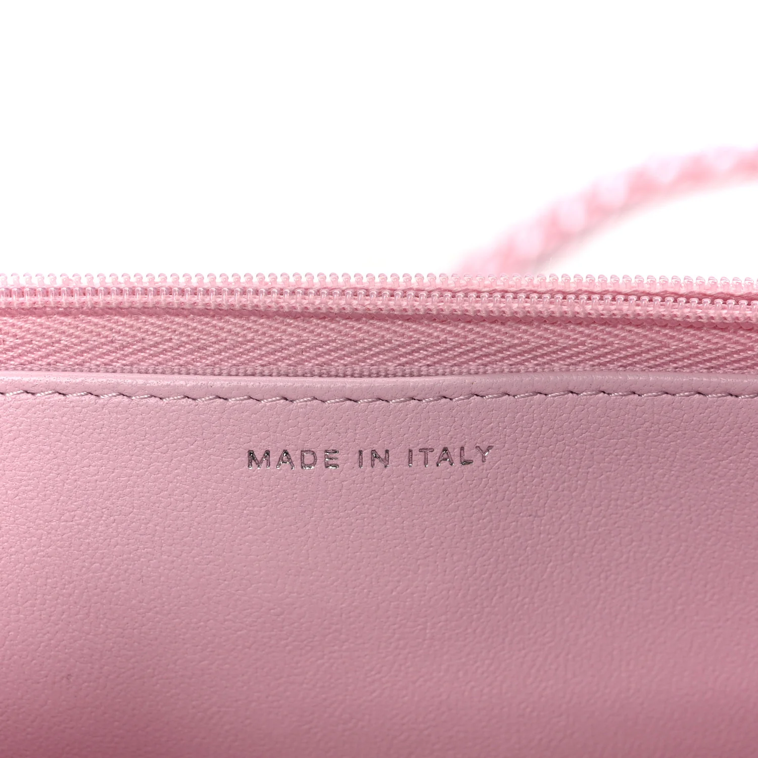 Calfskin Quilted Pearly CC Wallet On Chain WOC Pink - Image 7