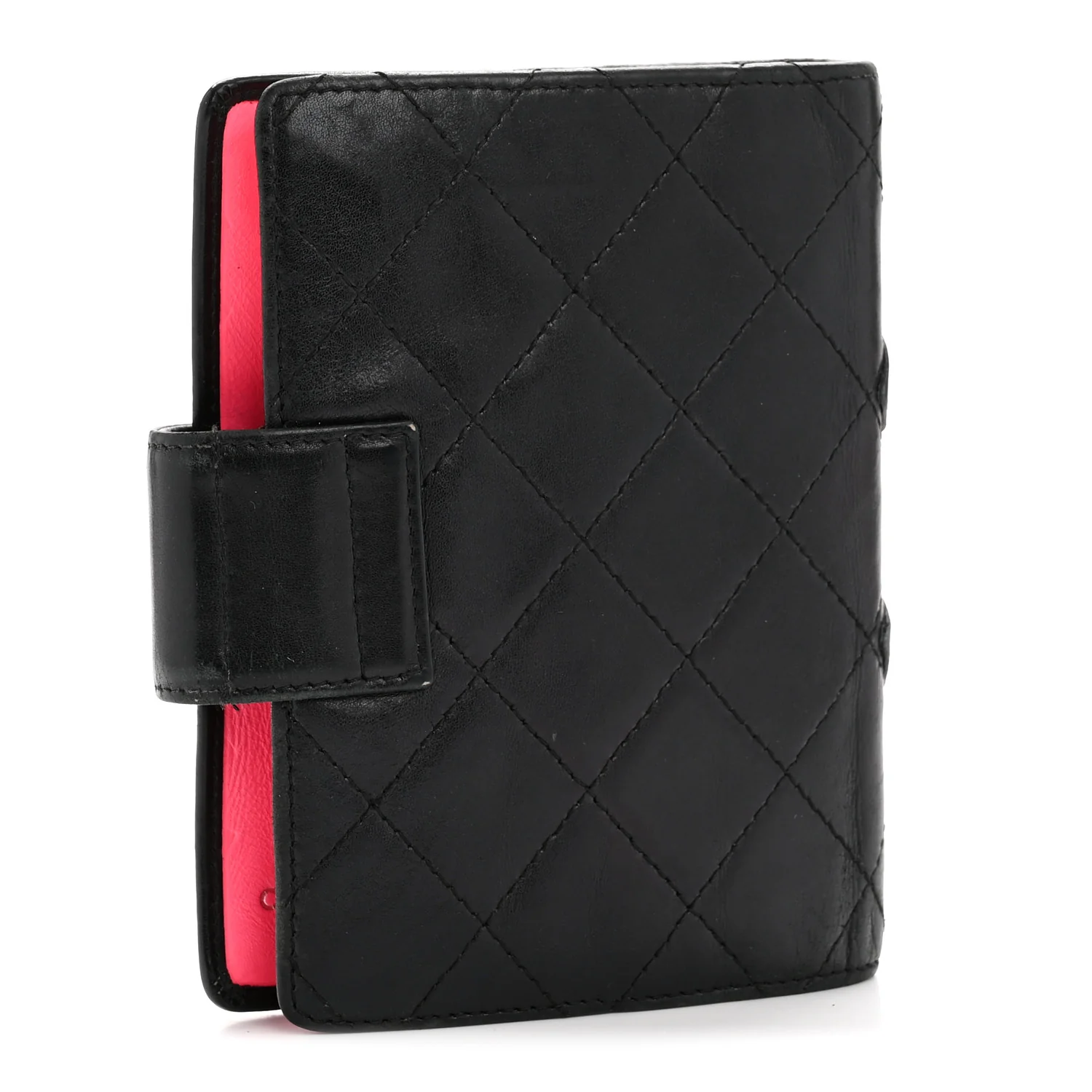 Calfskin Quilted Small Cambon Agenda Planner Black - Image 3