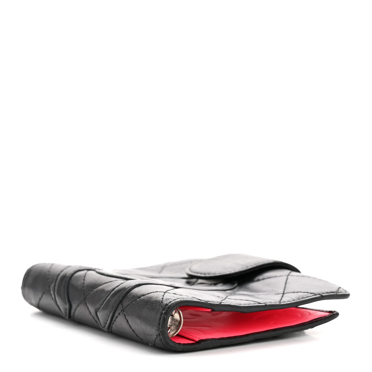 Calfskin Quilted Small Cambon Agenda Planner Black - Image 4