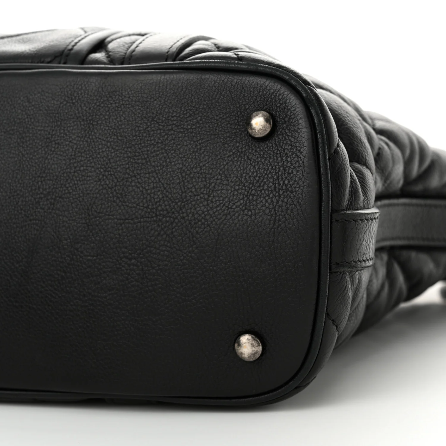 Calfskin Quilted Small Casual Riviera Tote Black - Image 11