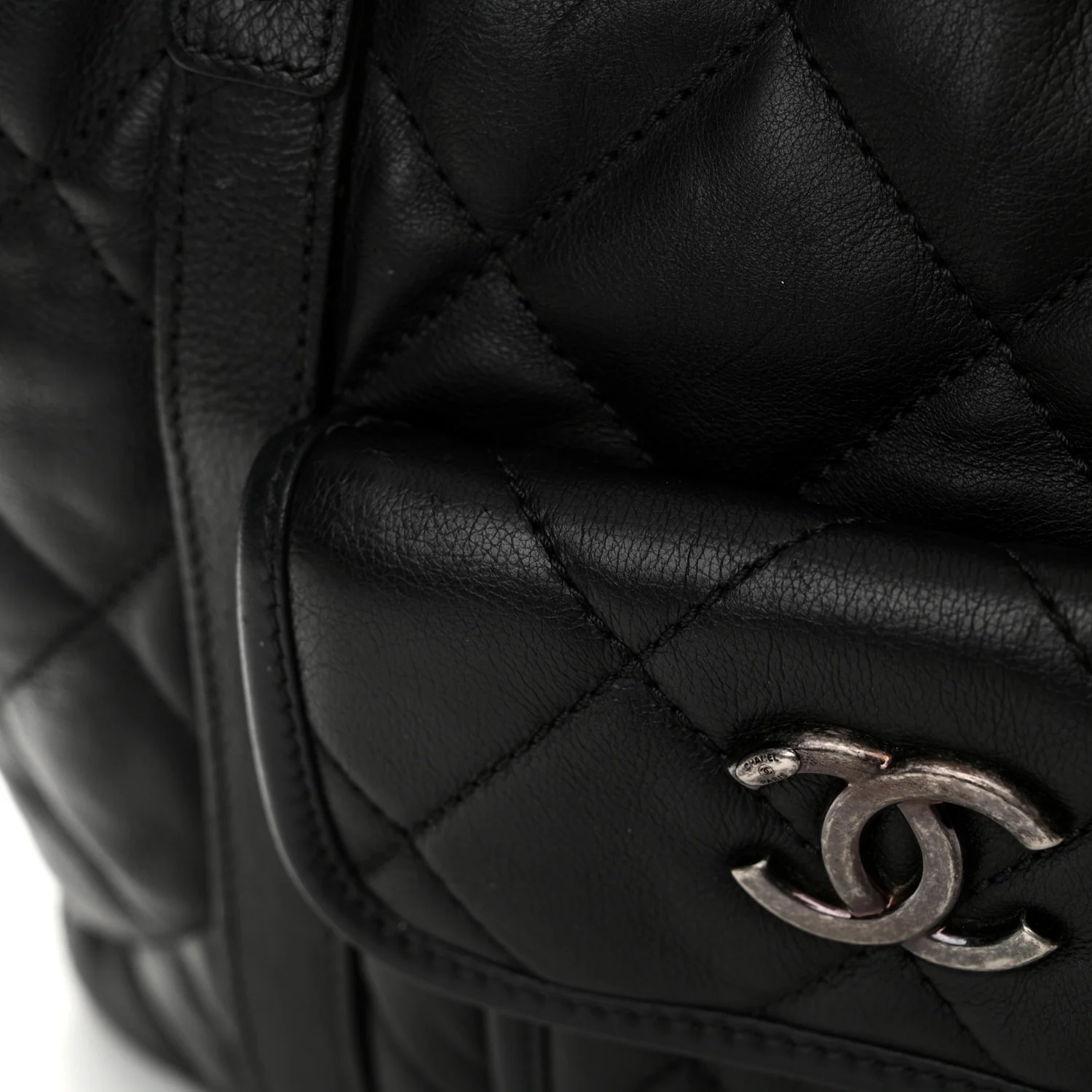 Calfskin Quilted Small Casual Riviera Tote Black - Image 12