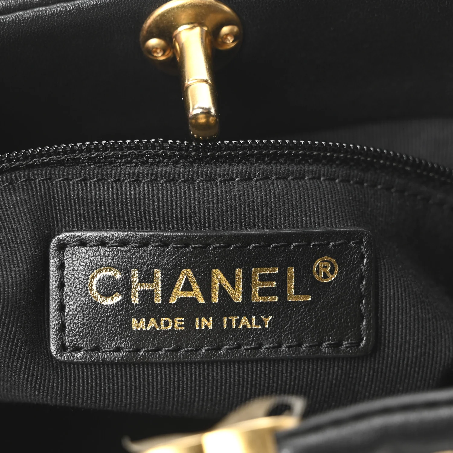 Calfskin Quilted Small CC Chain Bucket Backpack Black - Image 6