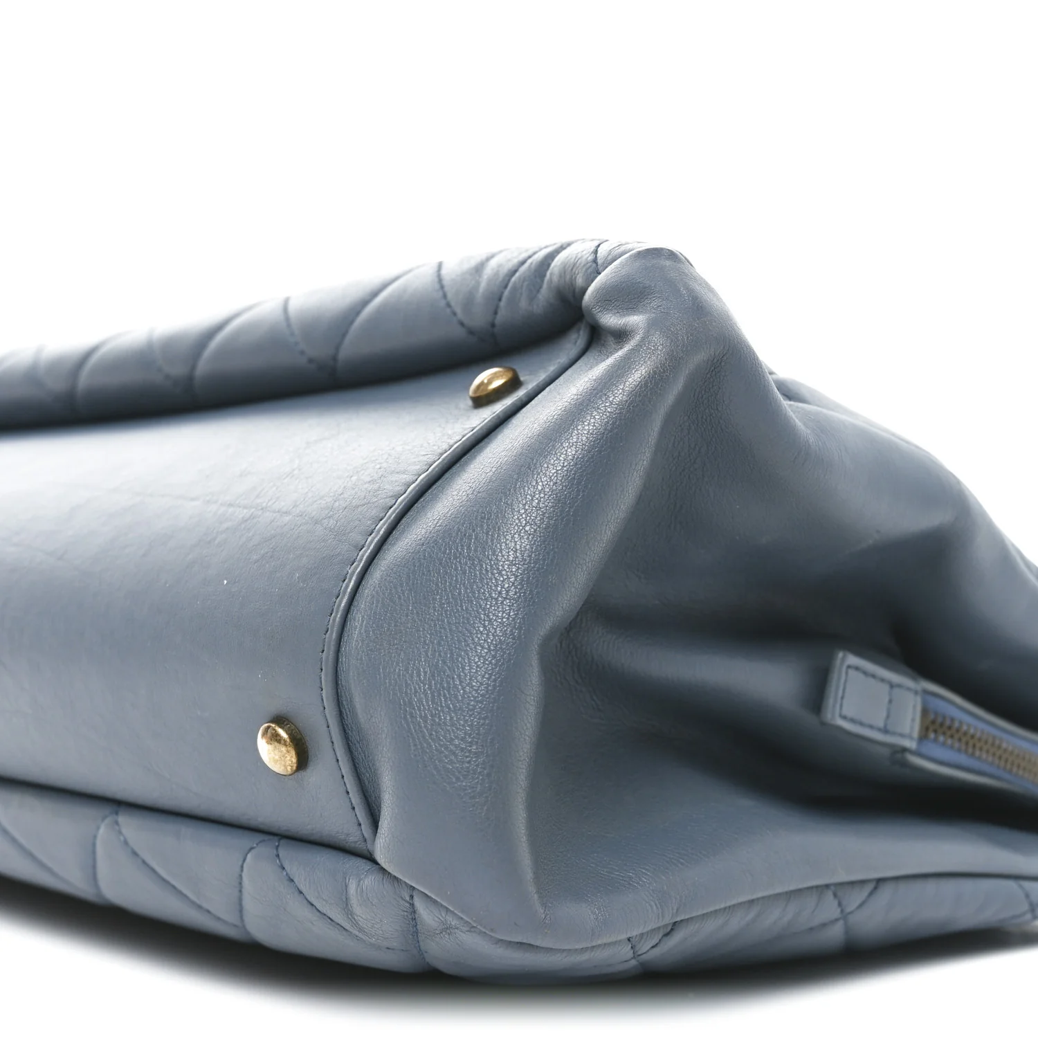 Calfskin Quilted Small CC Crown Tote Blue - Image 10
