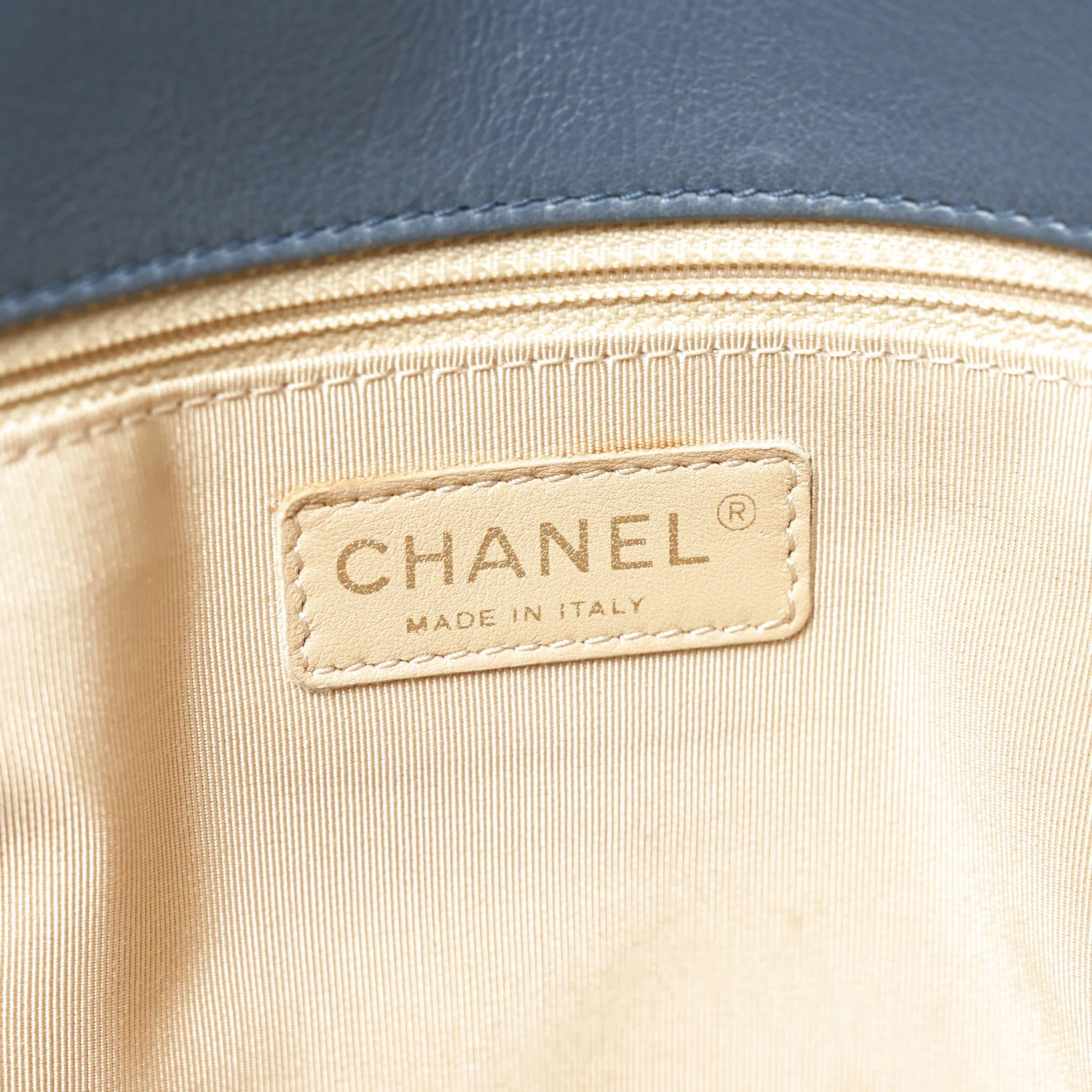 Calfskin Quilted Small CC Crown Tote Blue - Image 6