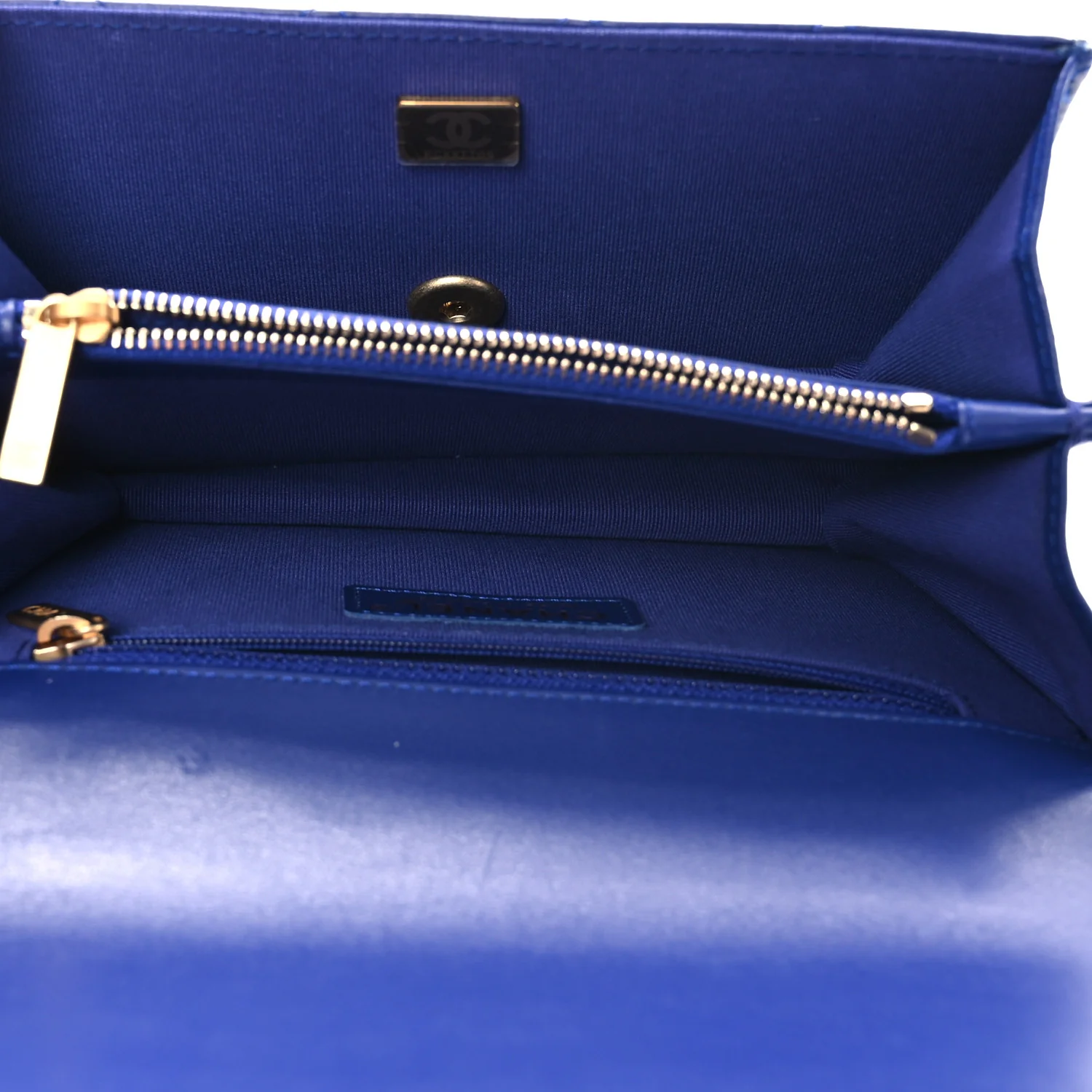 Calfskin Quilted Small Dual Handle Chain Flap Bag  Blue - Image 5