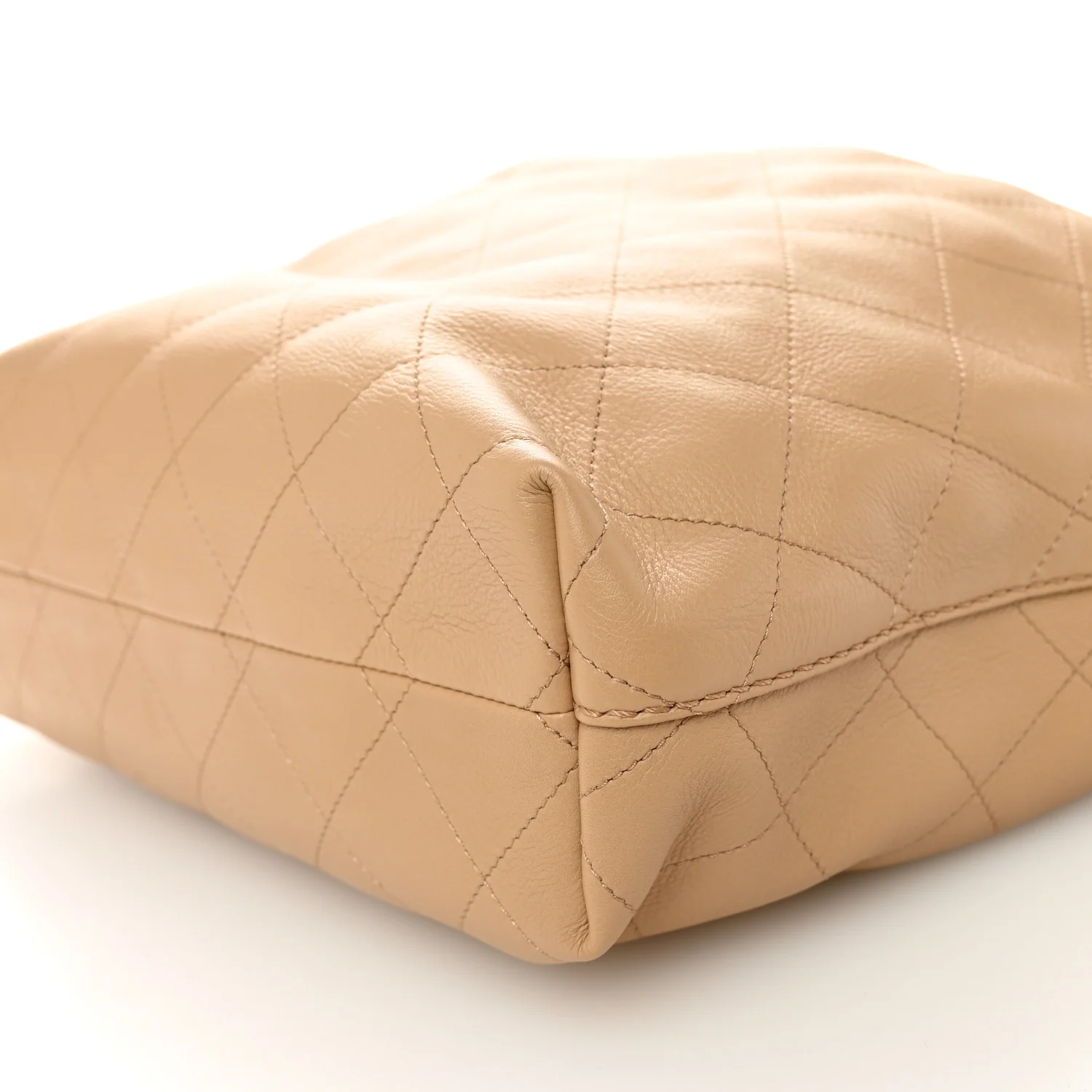 Calfskin Quilted Small Maxi Hobo Beige - Image 10