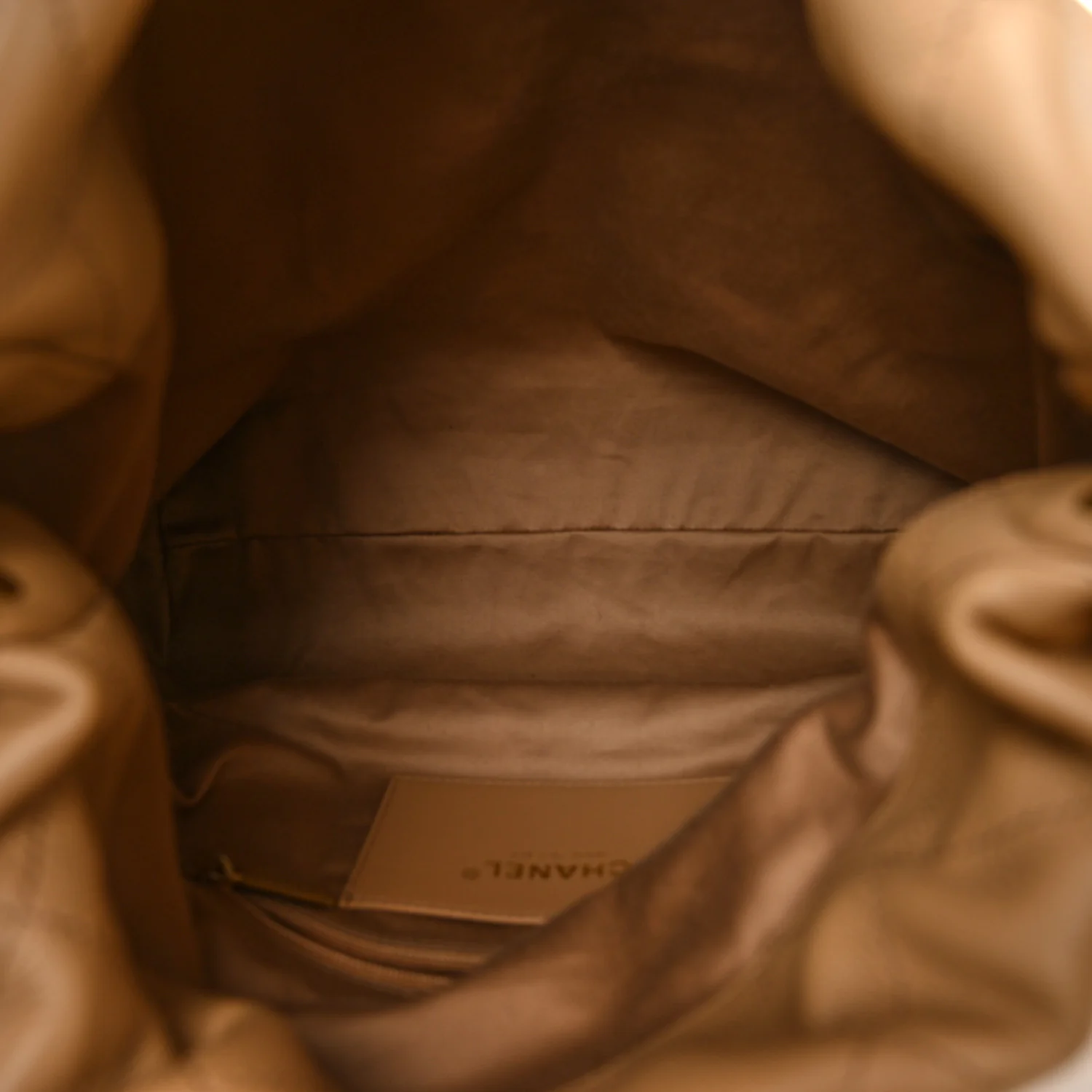 Calfskin Quilted Small Maxi Hobo Beige - Image 5