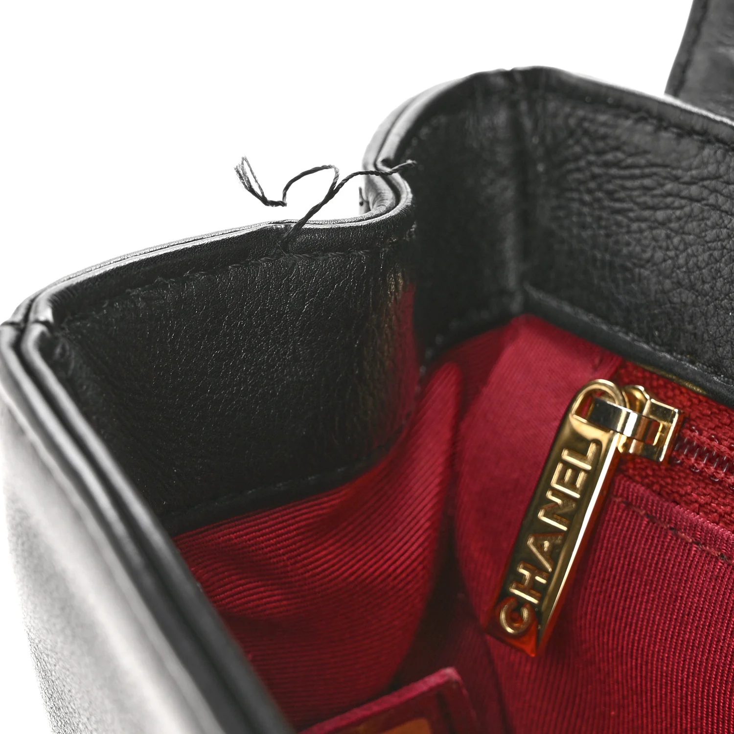Calfskin Quilted Small Underline Flap Black - Image 11