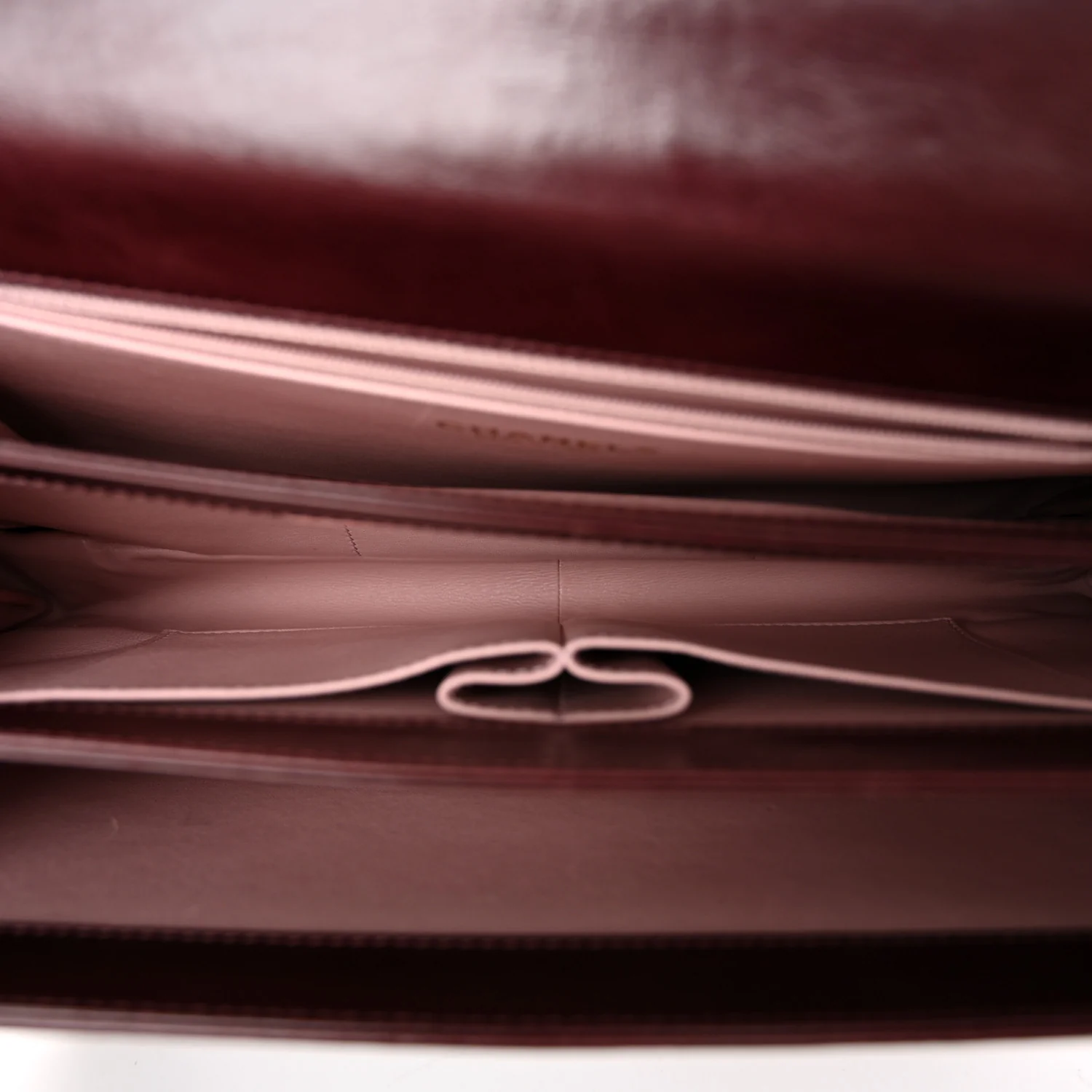 Calfskin Quilted Straight Lined Flap Burgundy - Image 5