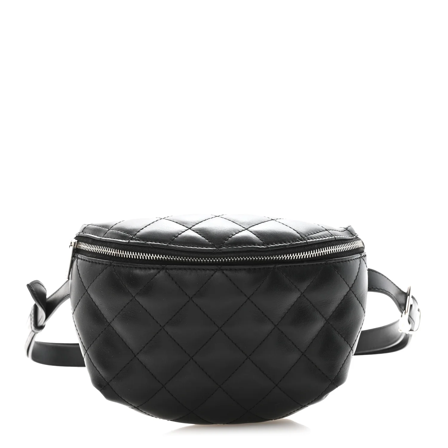 Calfskin Quilted Waist Belt Bag Black