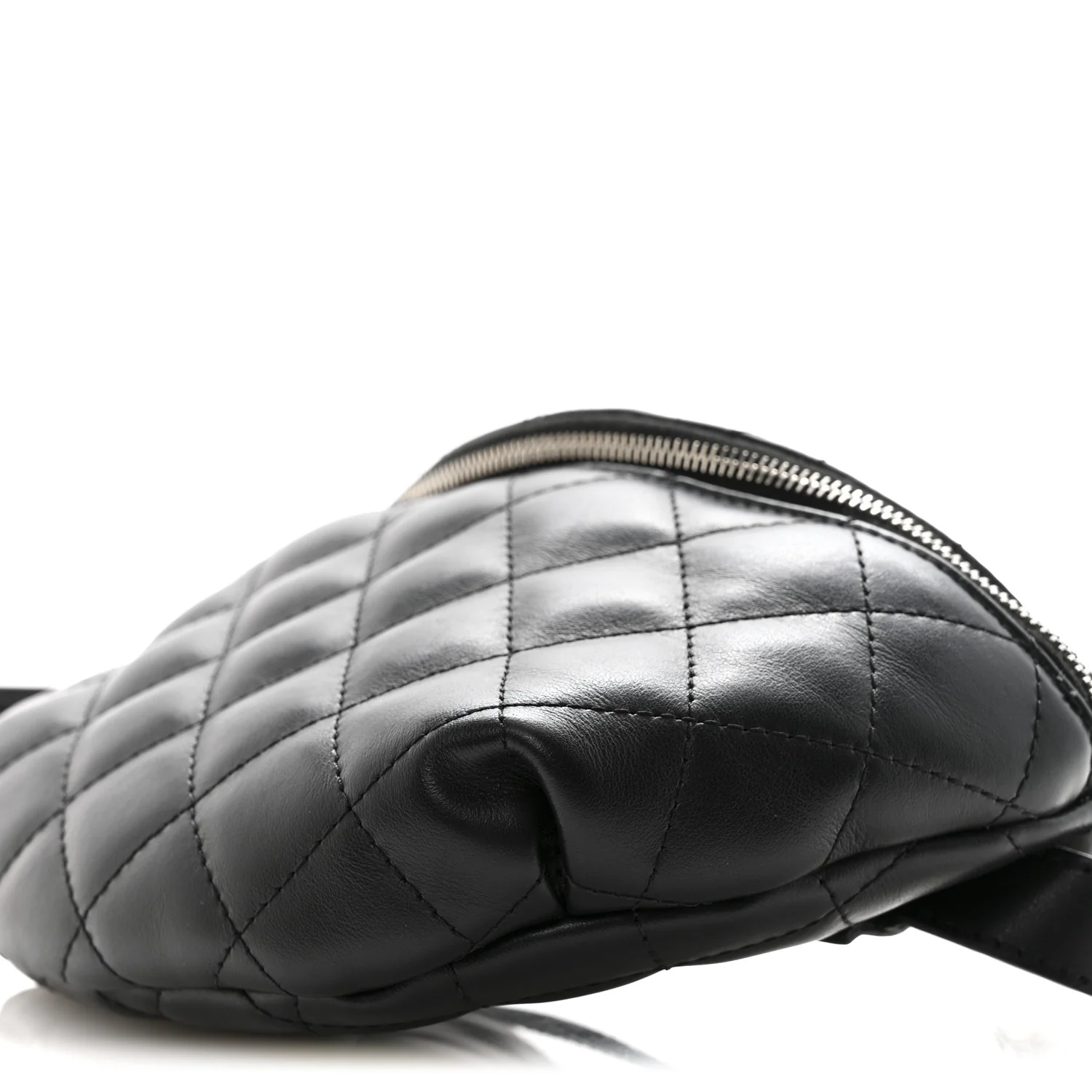 Calfskin Quilted Waist Belt Bag Black - Image 11