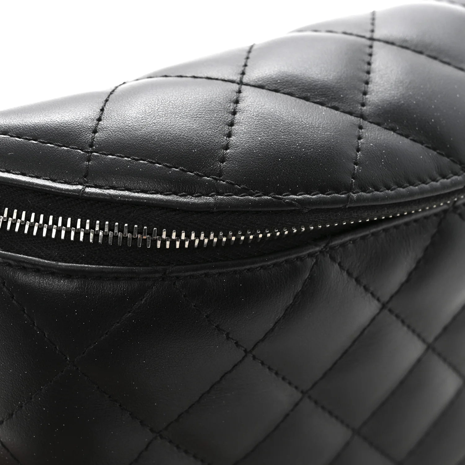 Calfskin Quilted Waist Belt Bag Black - Image 12