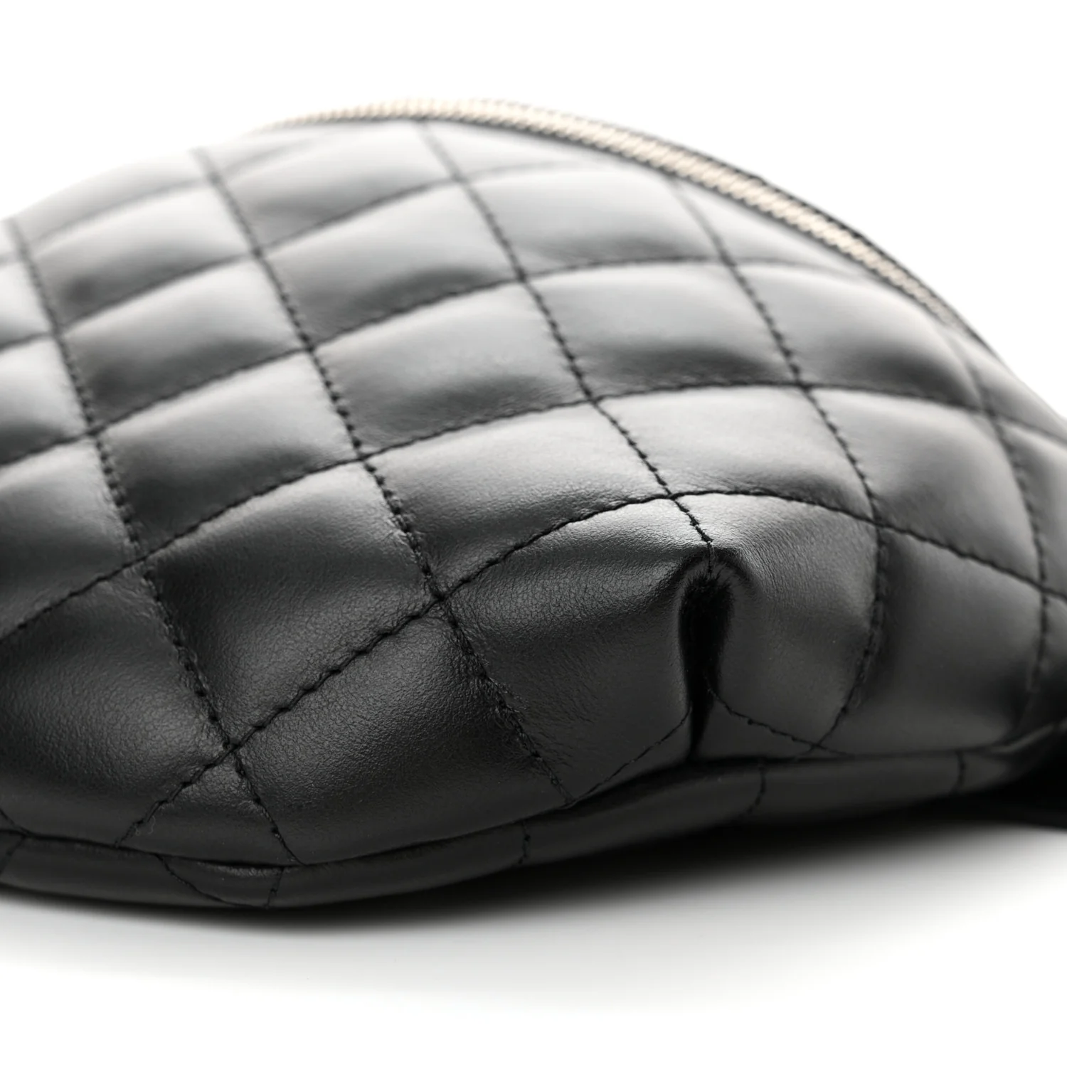 Calfskin Quilted Waist Belt Bag Black - Image 11