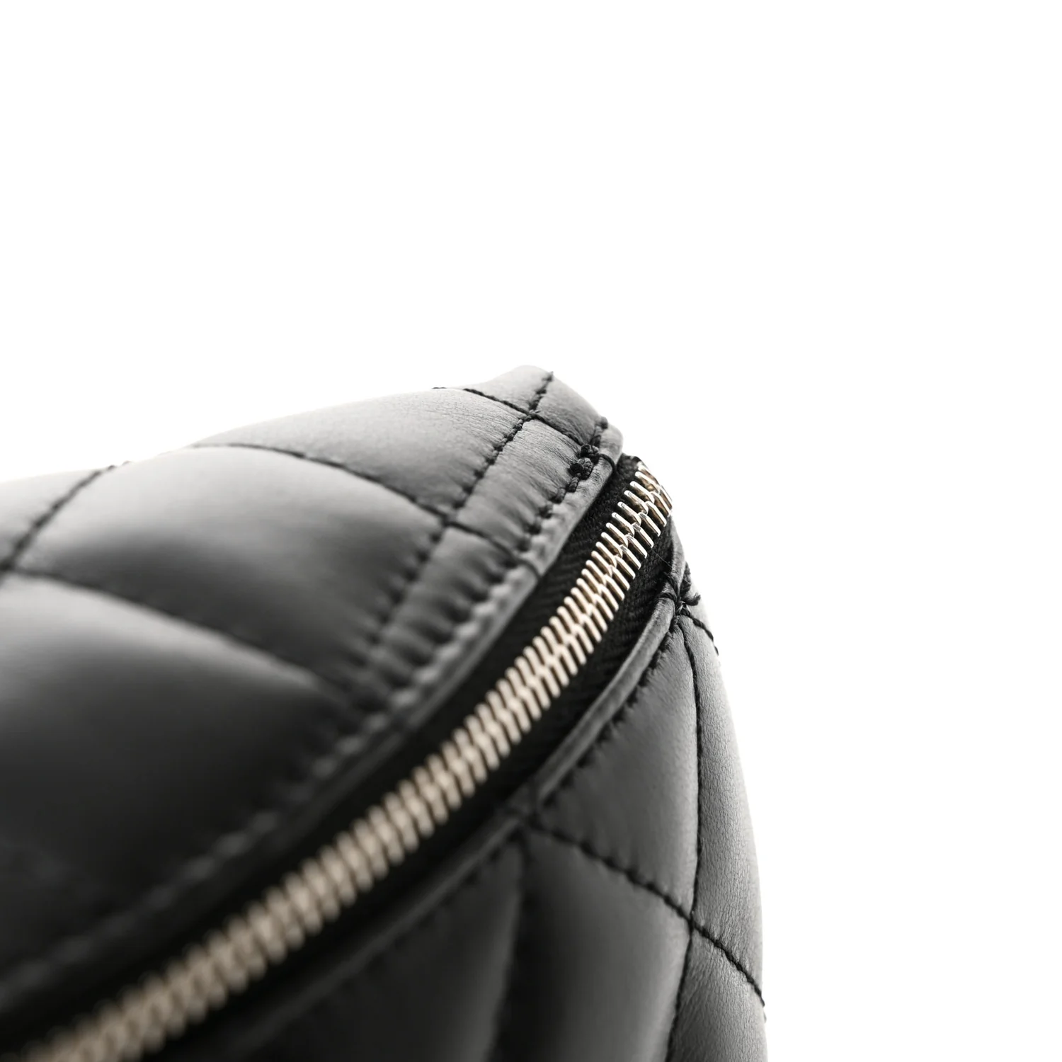 Calfskin Quilted Waist Belt Bag Black - Image 14