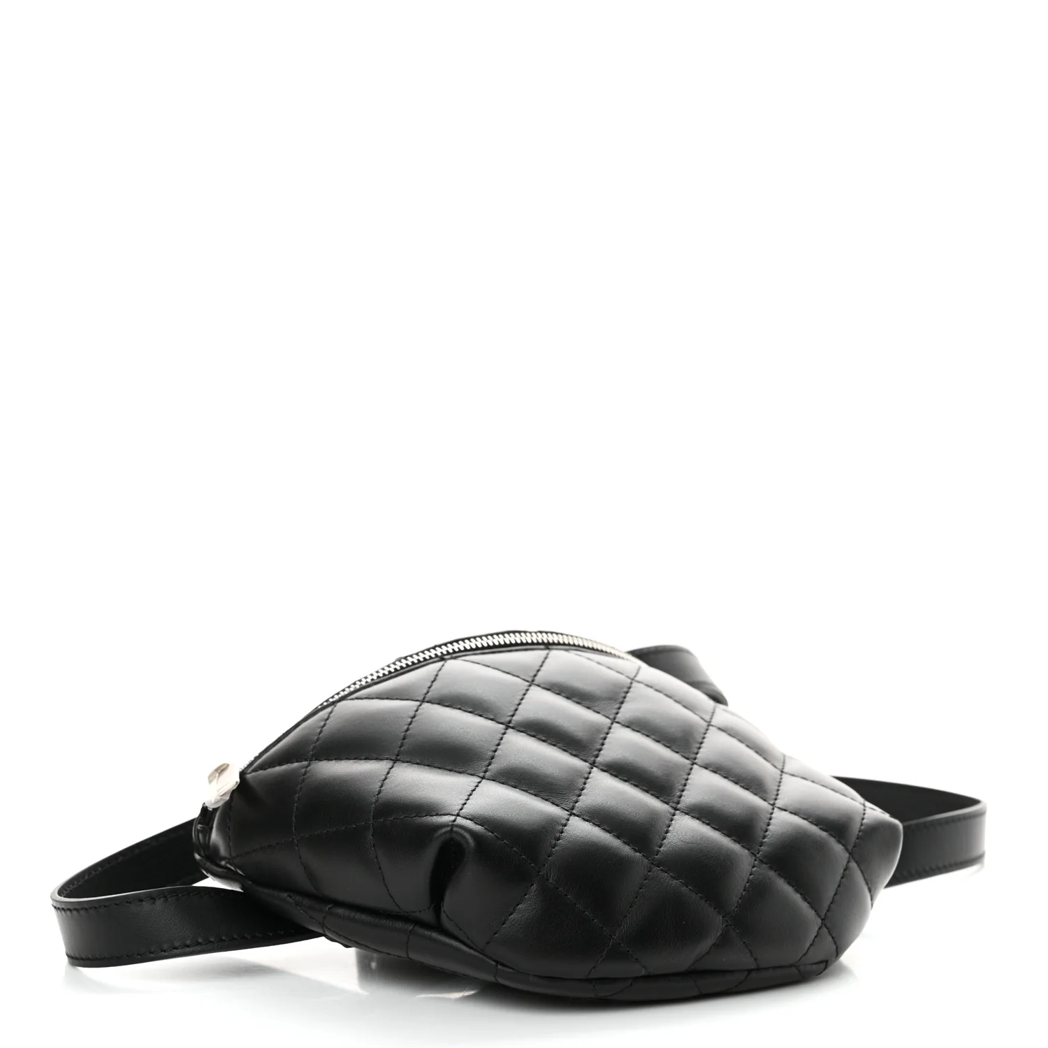 Calfskin Quilted Waist Belt Bag Black - Image 4