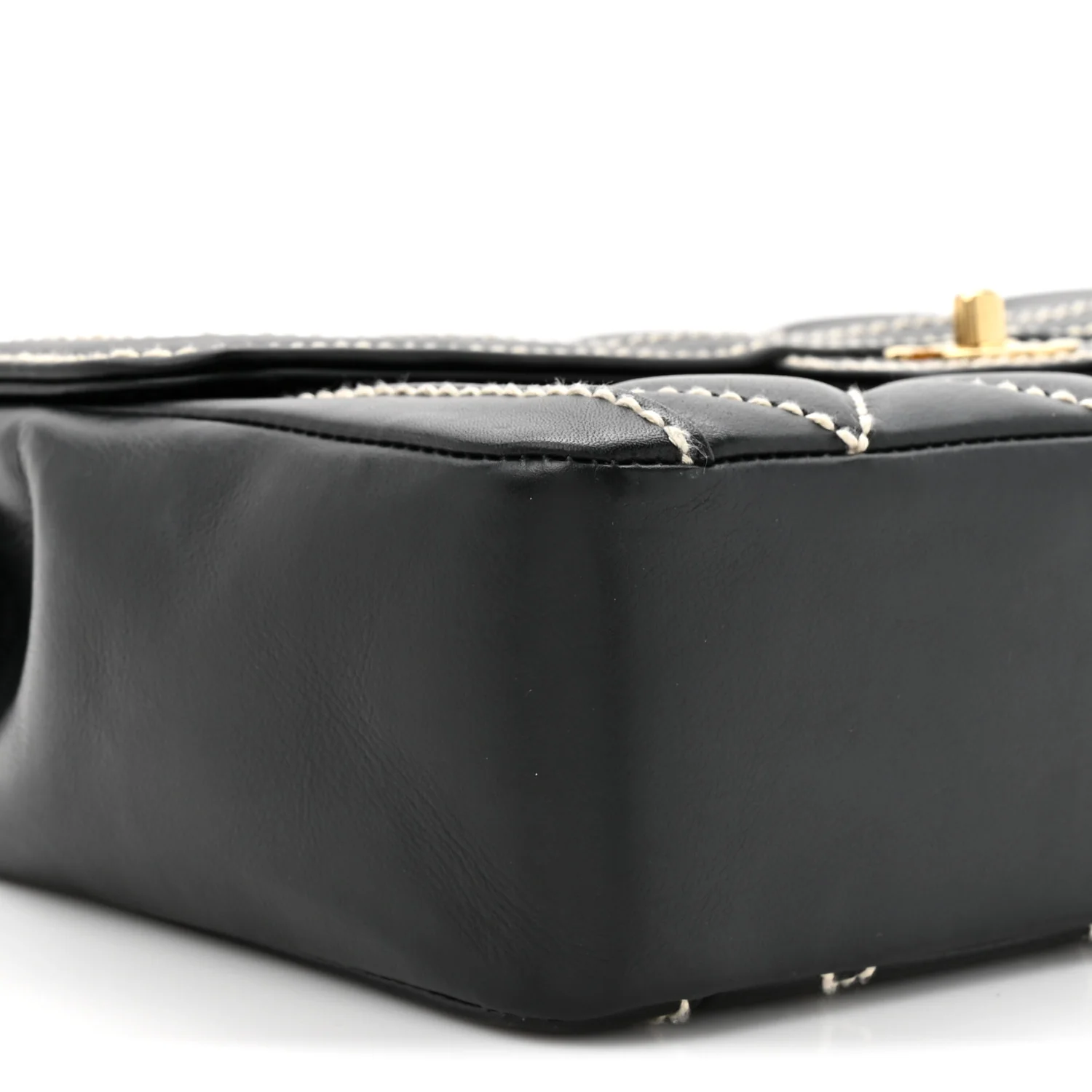 Calfskin Quilted Wild Stitch Large Top Handle Flap Black - Image 11