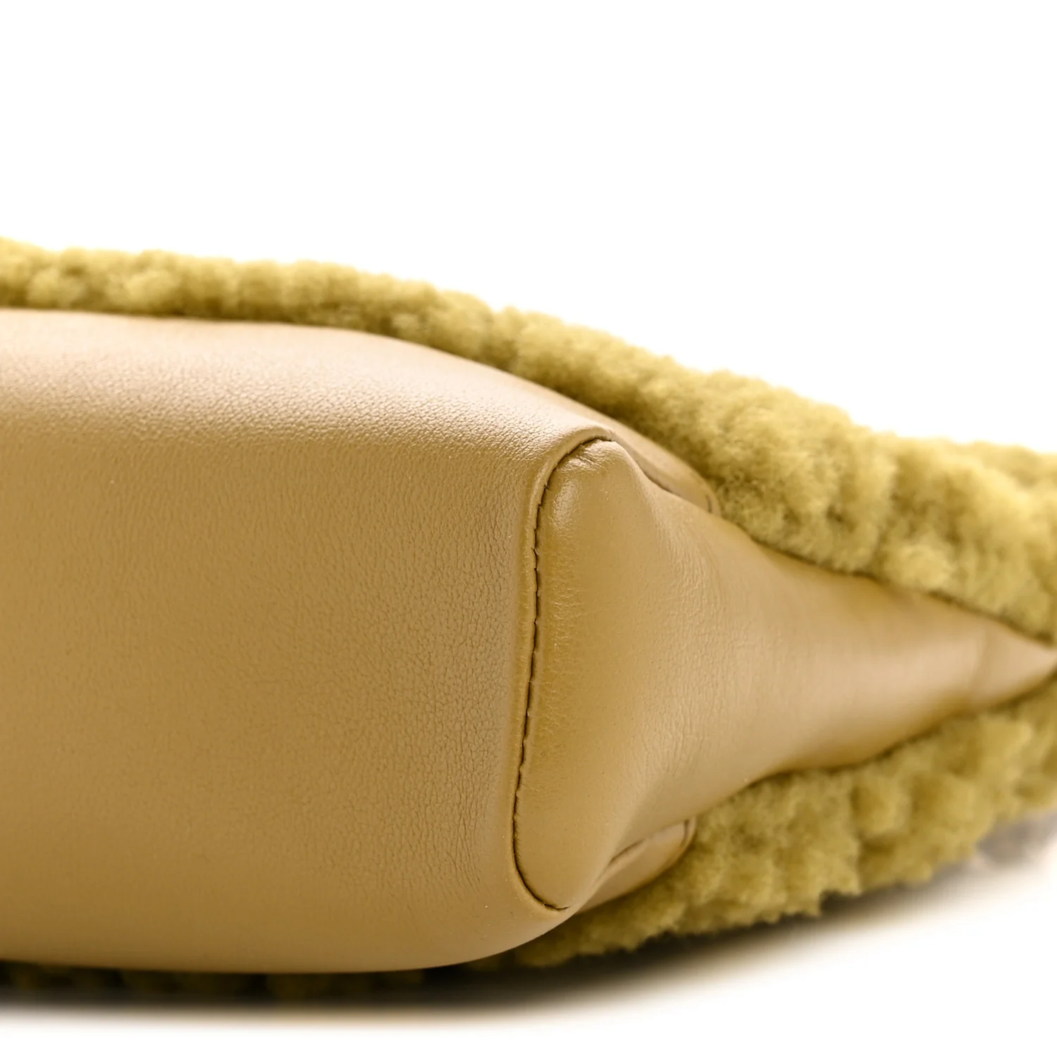 Calfskin Shearling Quilted Mini 31 Shopping Bag Green - Image 10