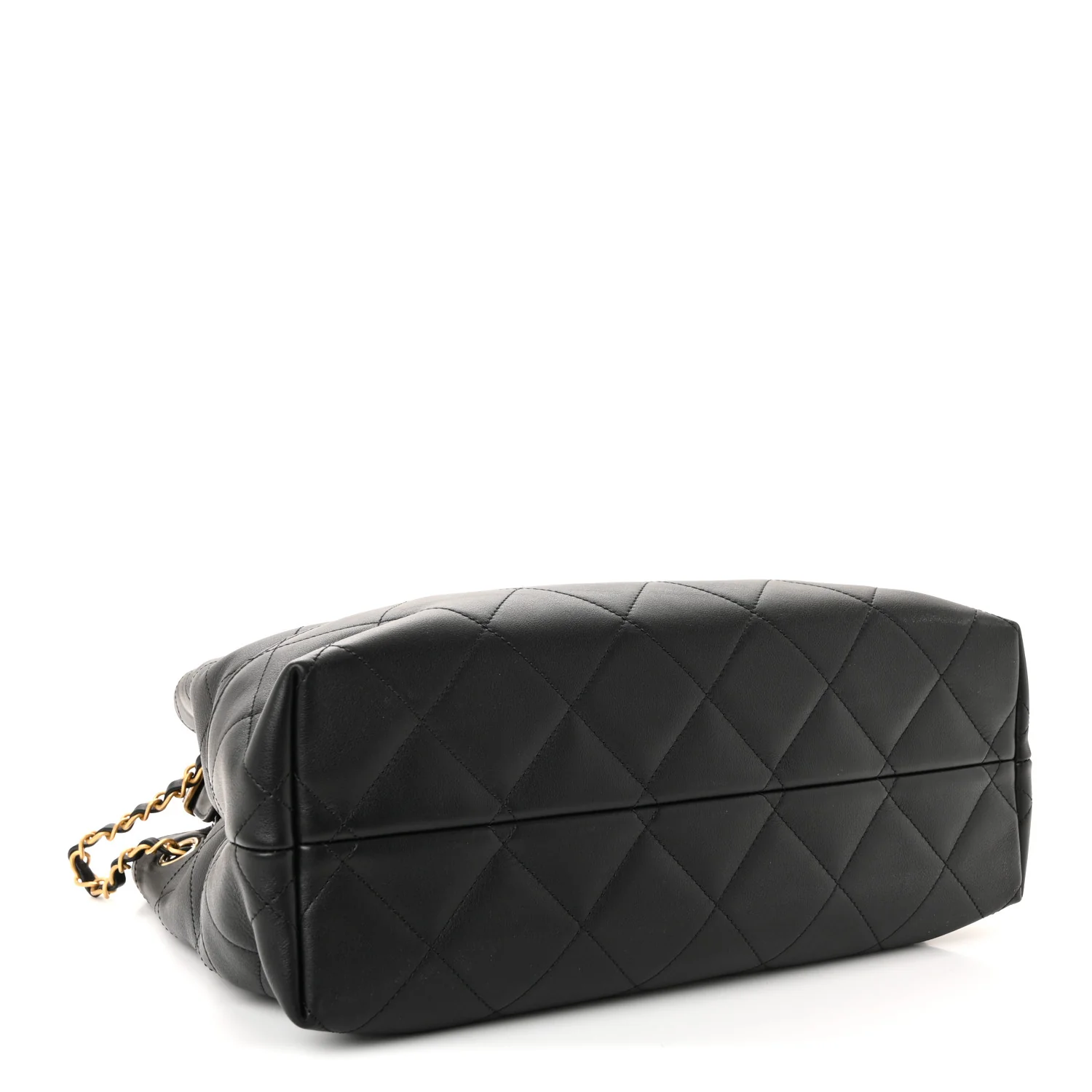 Calfskin Stitched Shopping Bag Black - Image 4