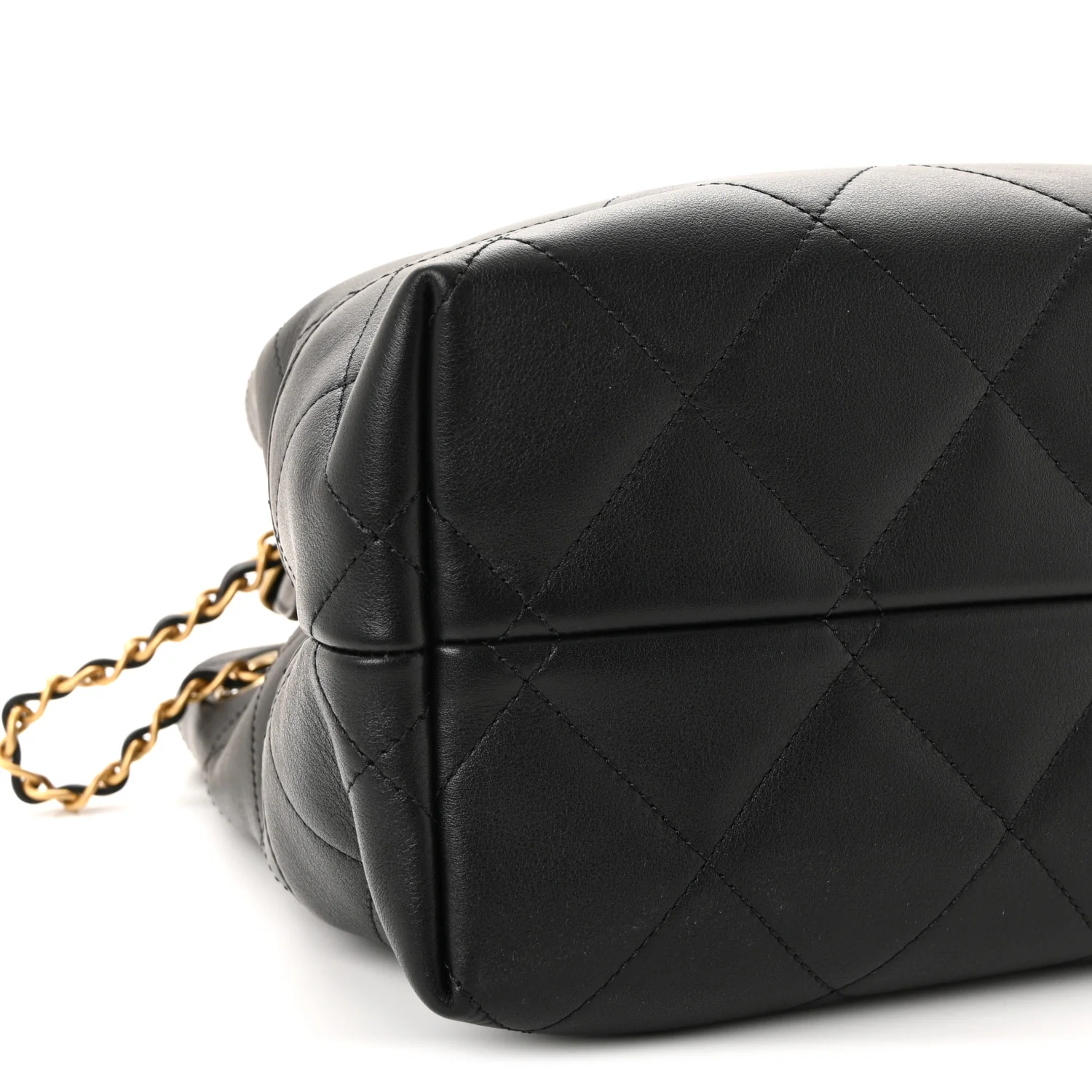 Calfskin Stitched Shopping Bag Black - Image 9