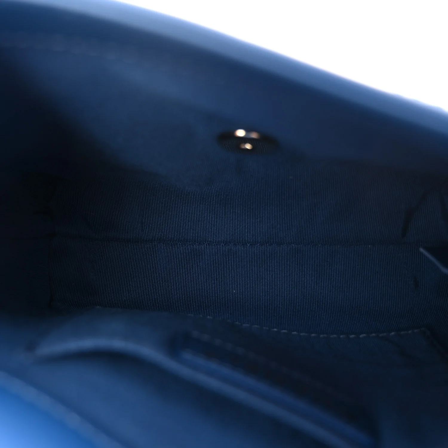 Calfskin Stitched Small Covered CC Flap Bag Blue - Image 5