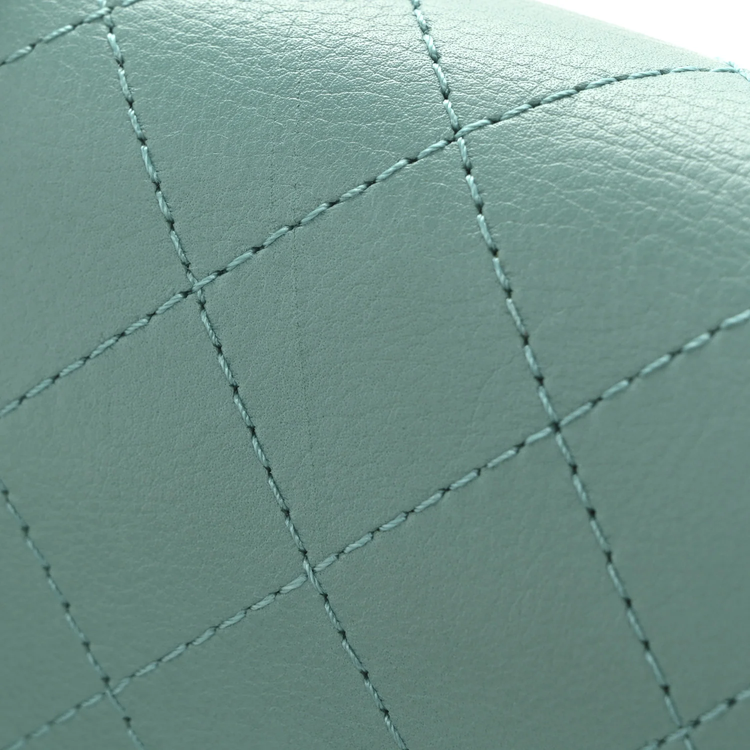 Calfskin Stitched Small Covered CC Flap Bag Green - Image 13