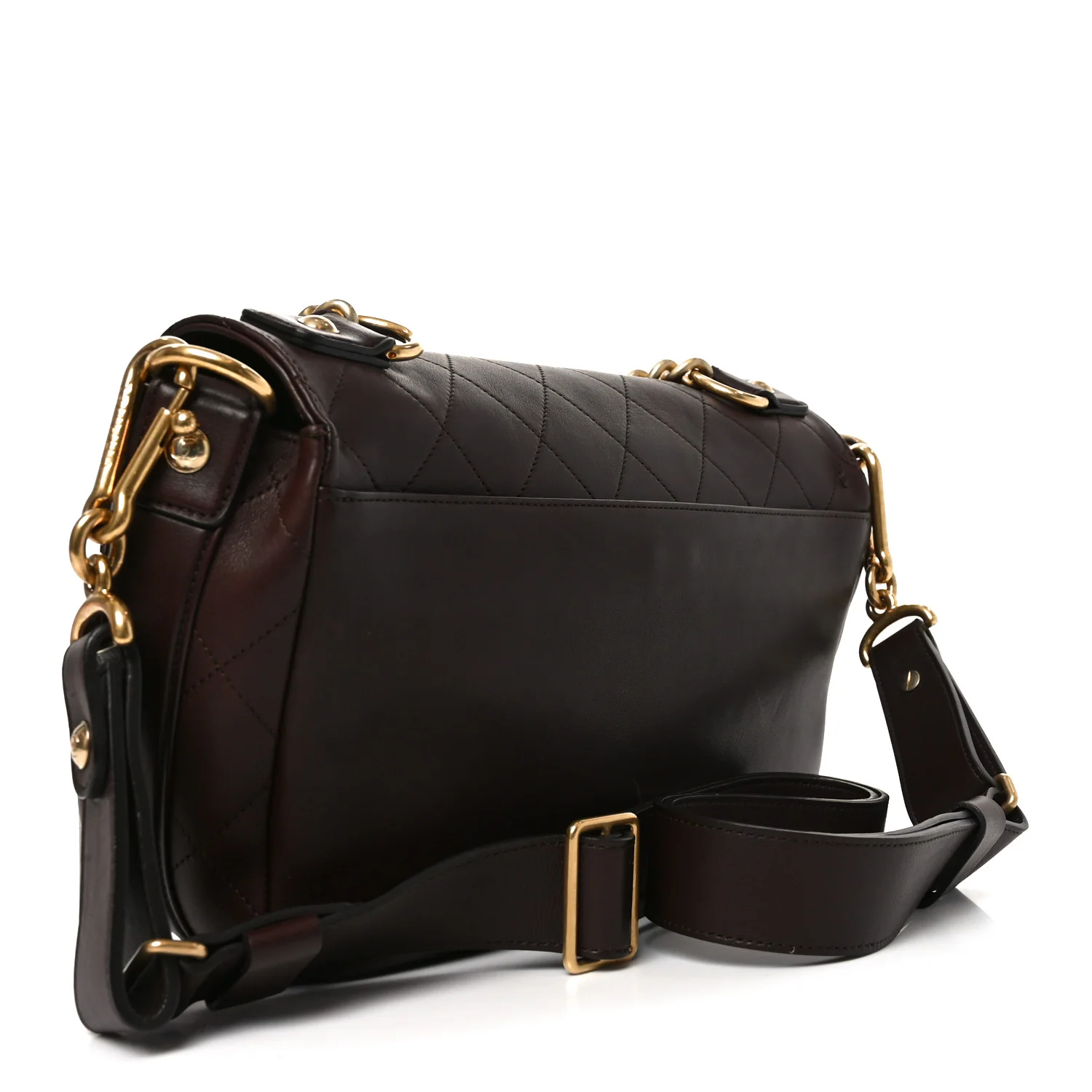 Calfskin Stitched Small Paris in Rome Messenger Brown - Image 3