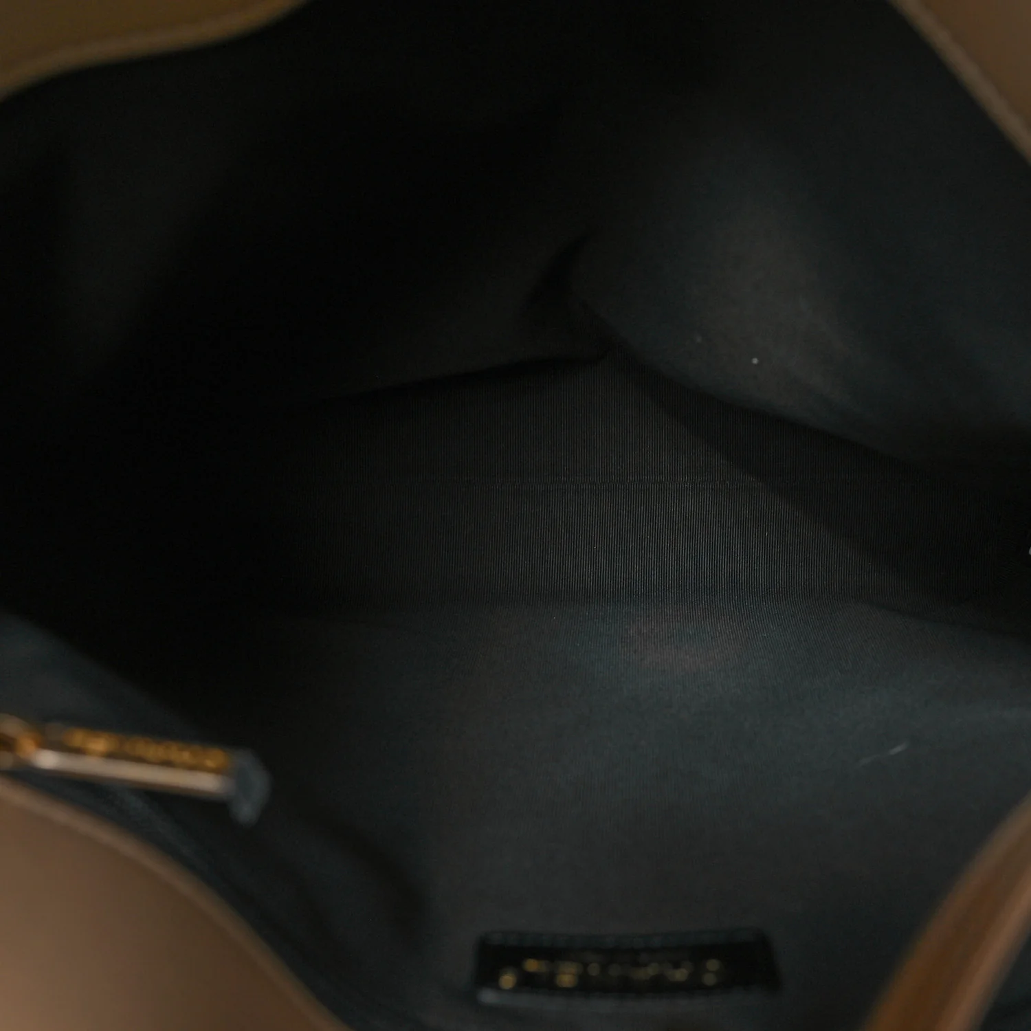 Calfskin Stitched Small Shopping Tote Dark Beige - Image 4