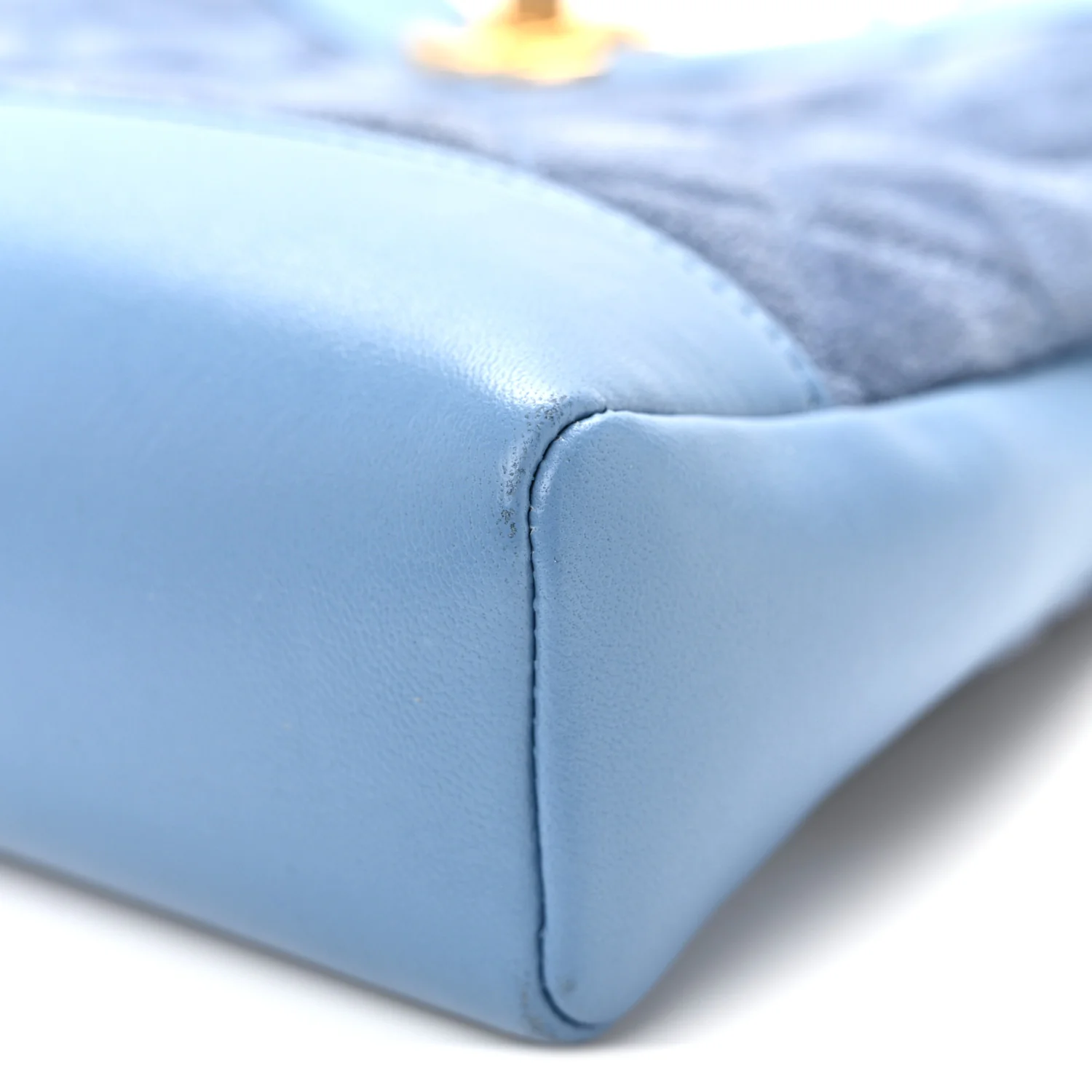 Calfskin Suede Quilted Mini 31 Shopping Bag Blue - Image 10