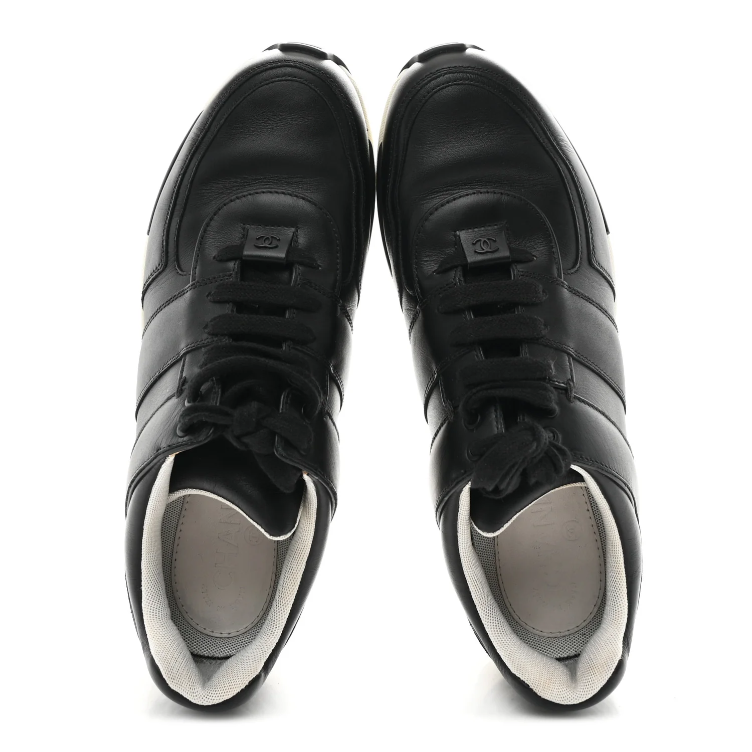Calfskin Tweed CC Sneakers 41 Black White - Image 2
