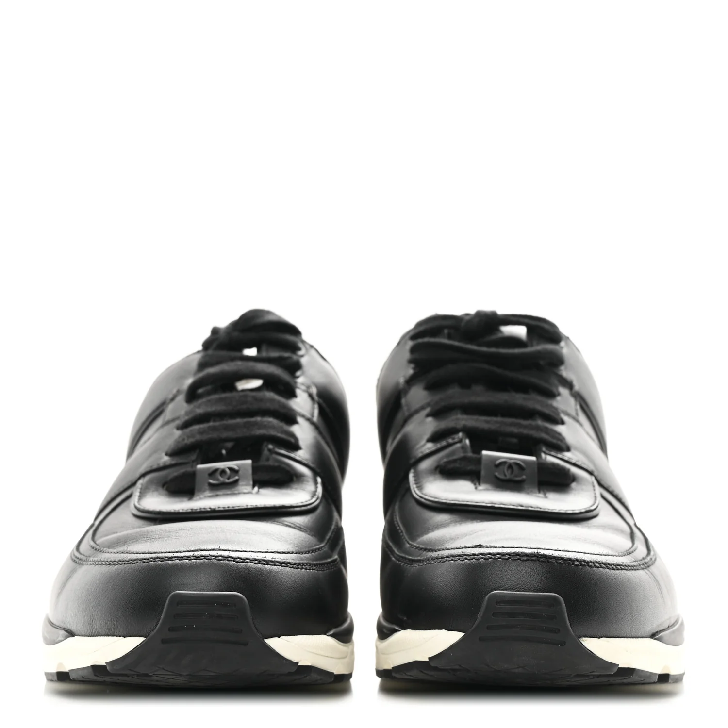 Calfskin Tweed CC Sneakers 41 Black White - Image 3