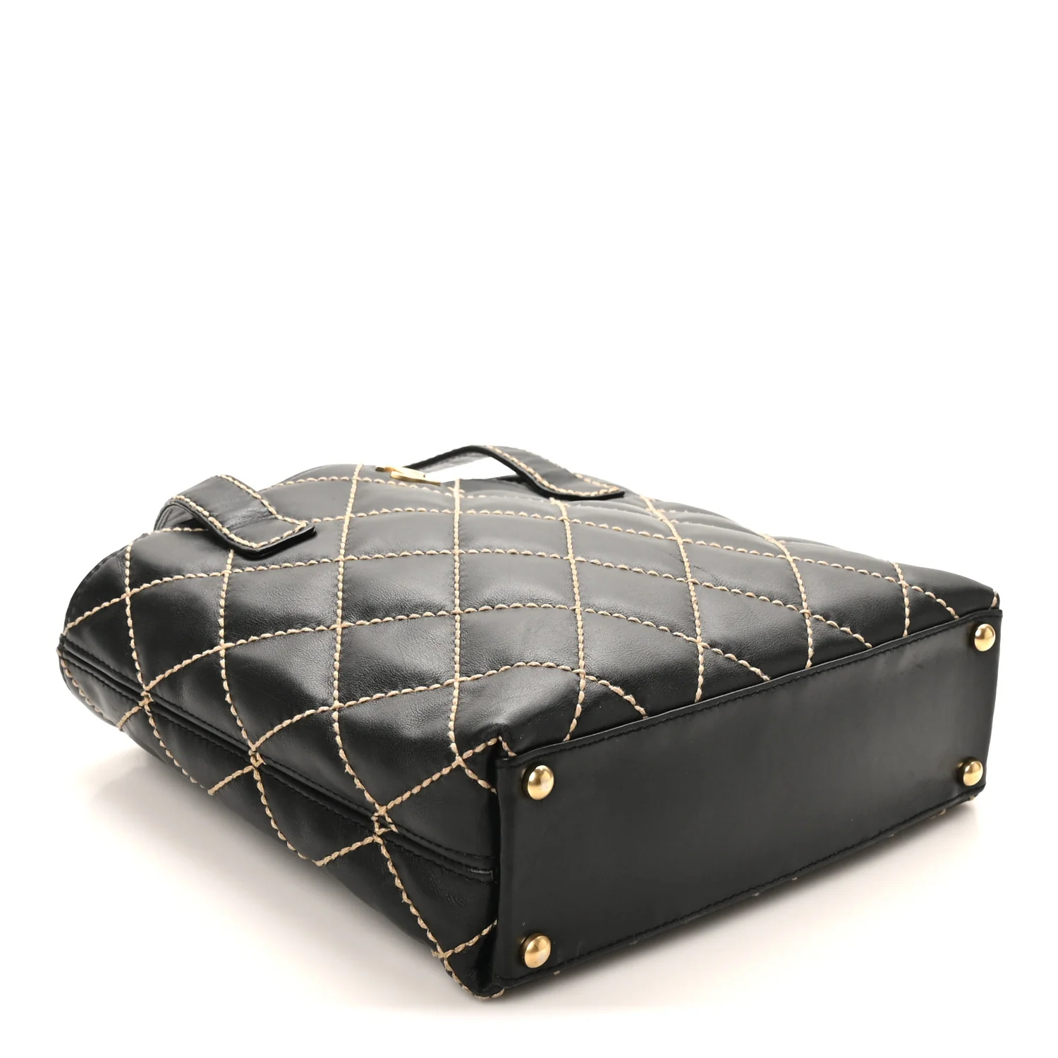 Calfskin Wild Stitch Tote Black - Image 4