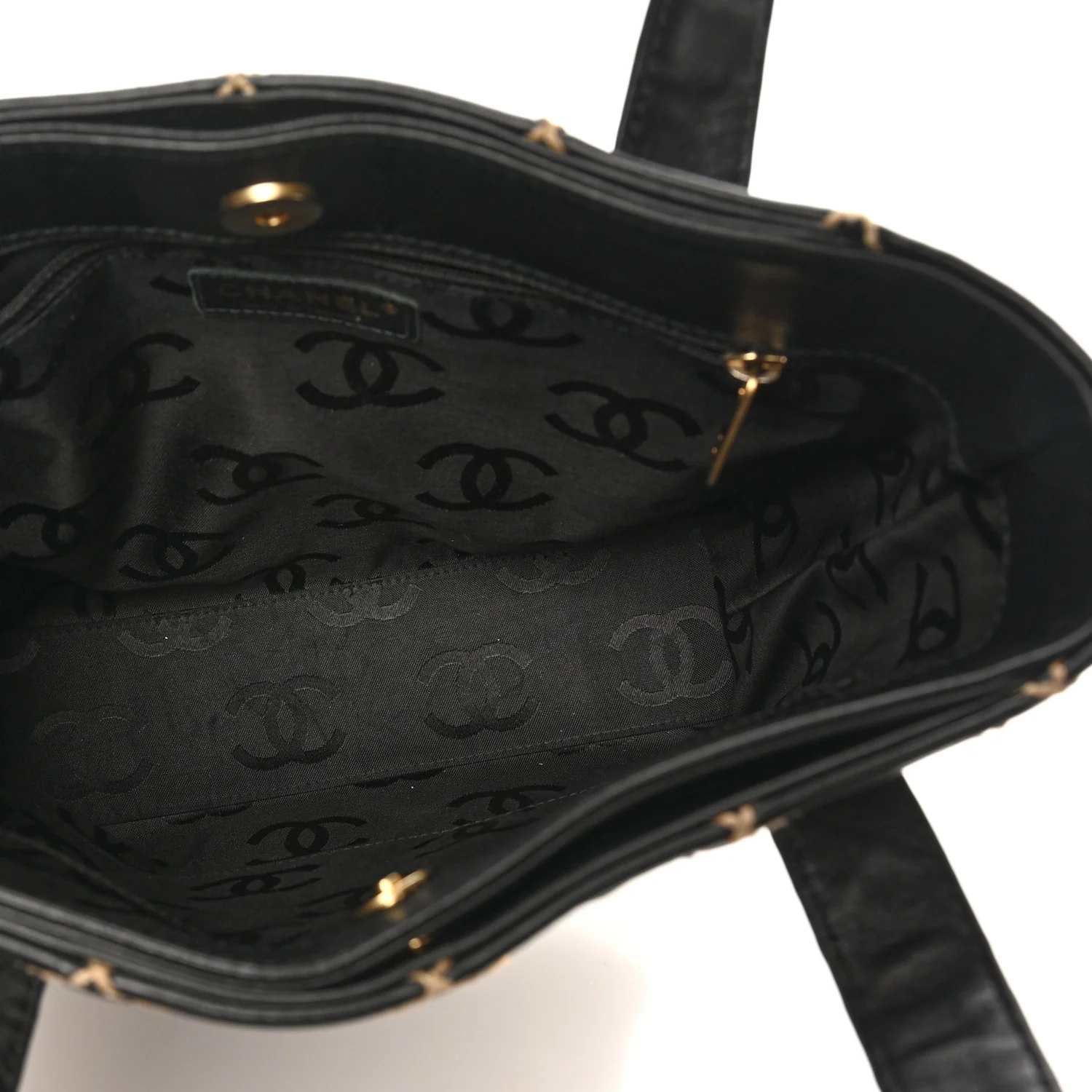 Calfskin Wild Stitch Tote Black - Image 5