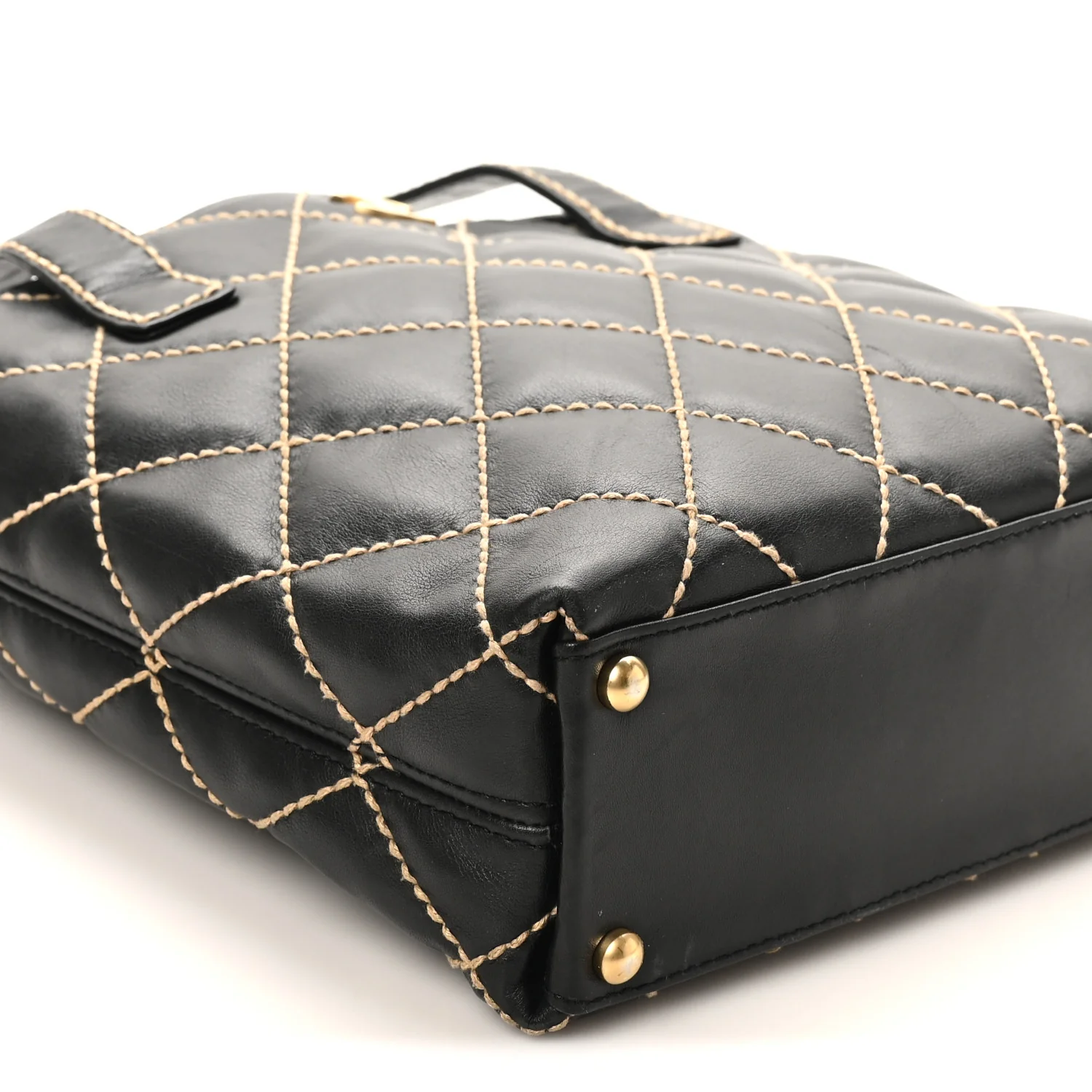 Calfskin Wild Stitch Tote Black - Image 8