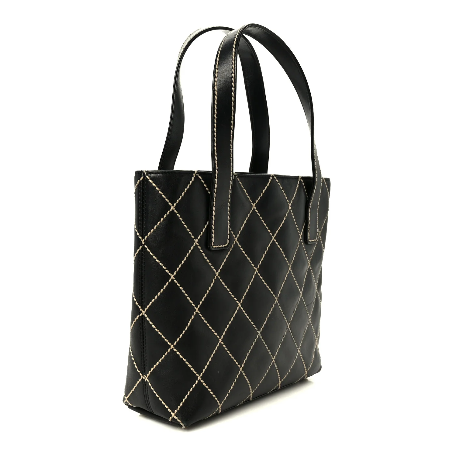 Calfskin Wild Stitch Tote Black - Image 3